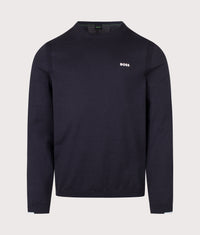 Regular Fit Ever-X Crew Neck Knitted Jumper: 402 Dark Blue 