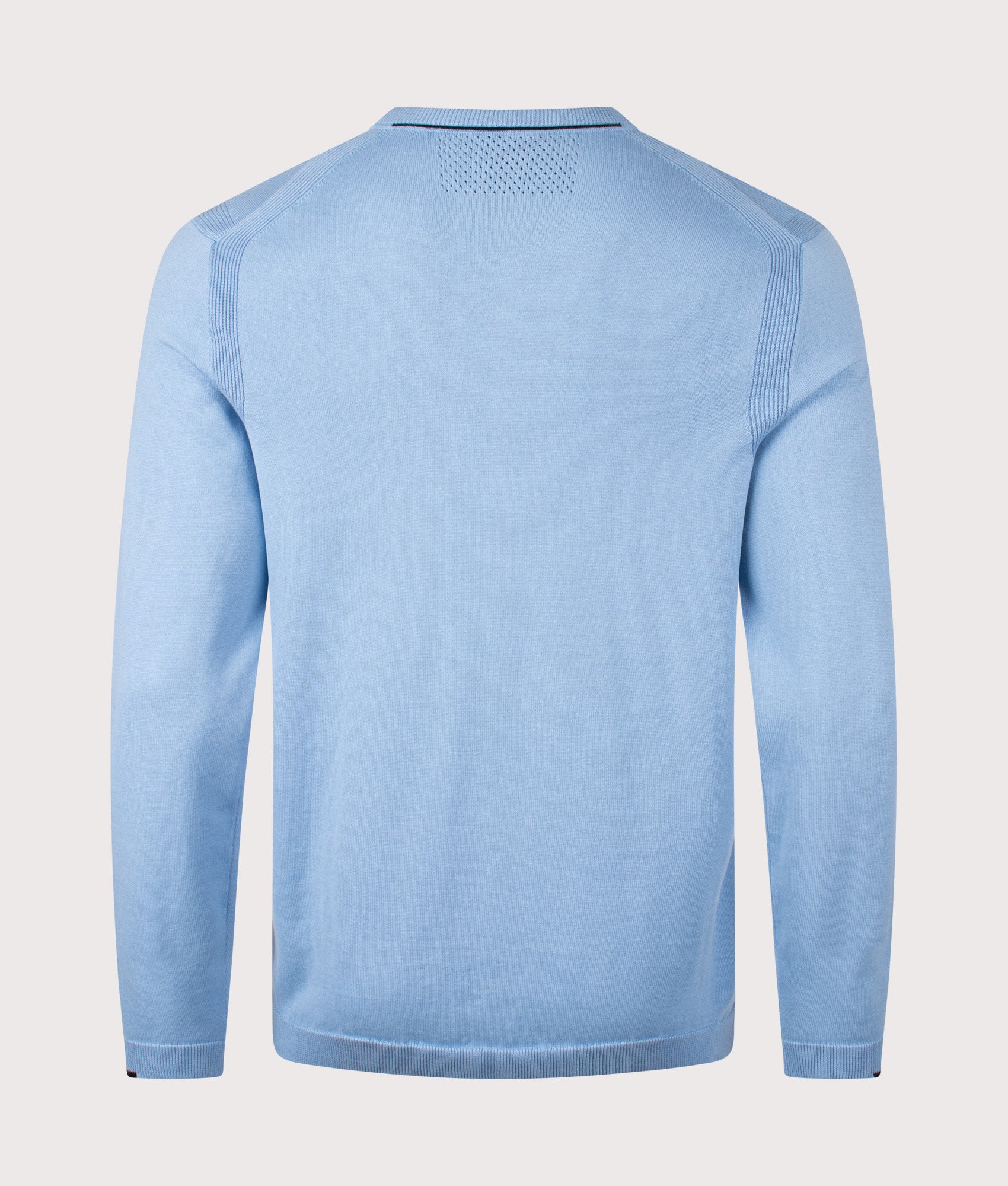 Ever-X Crew Neck Jumper in Open Blue | 100% Cotton | BOSS | EQVVS | Back shot 