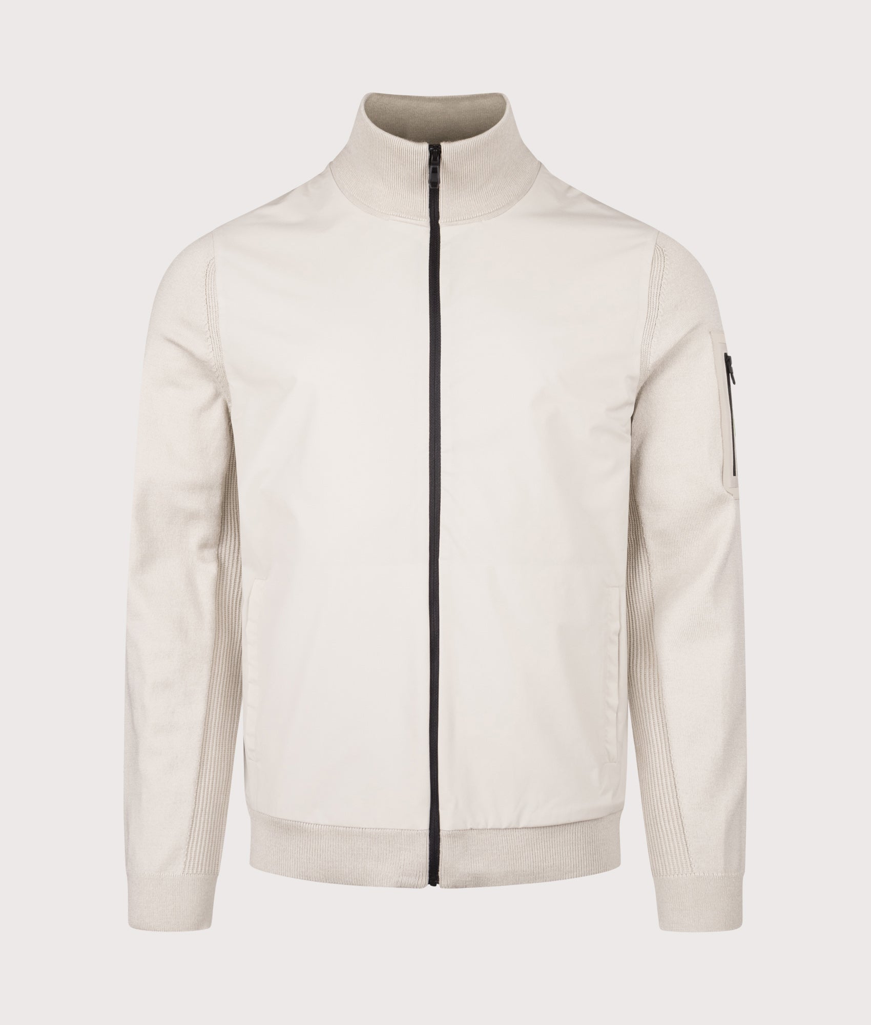 Momentum-X Track Top in Light Beige | BOSS | EQVVS | Front shot