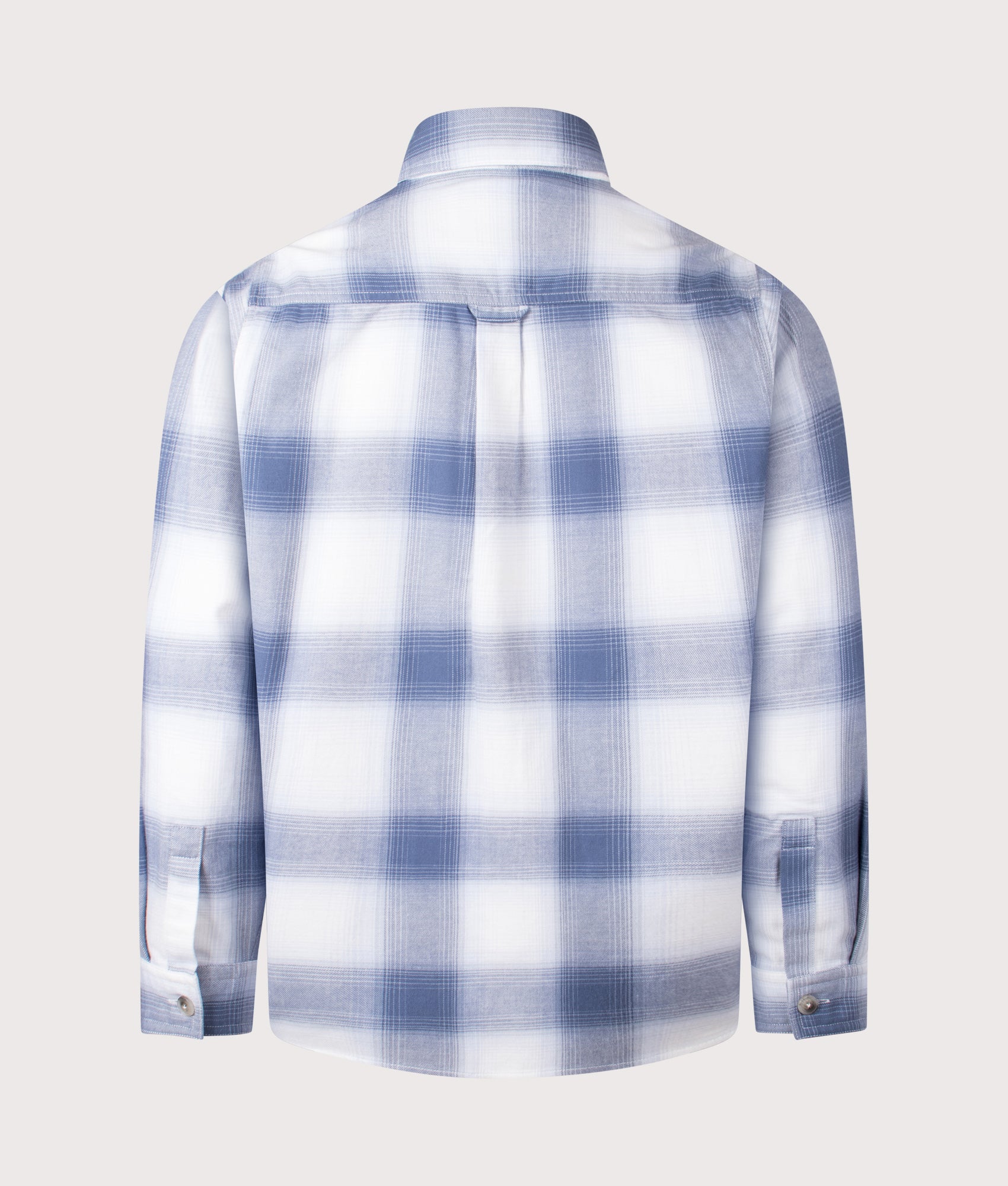 HUGO Oversized Erato Shirt in Open Blue at EQVVS Menswear. Back shot.