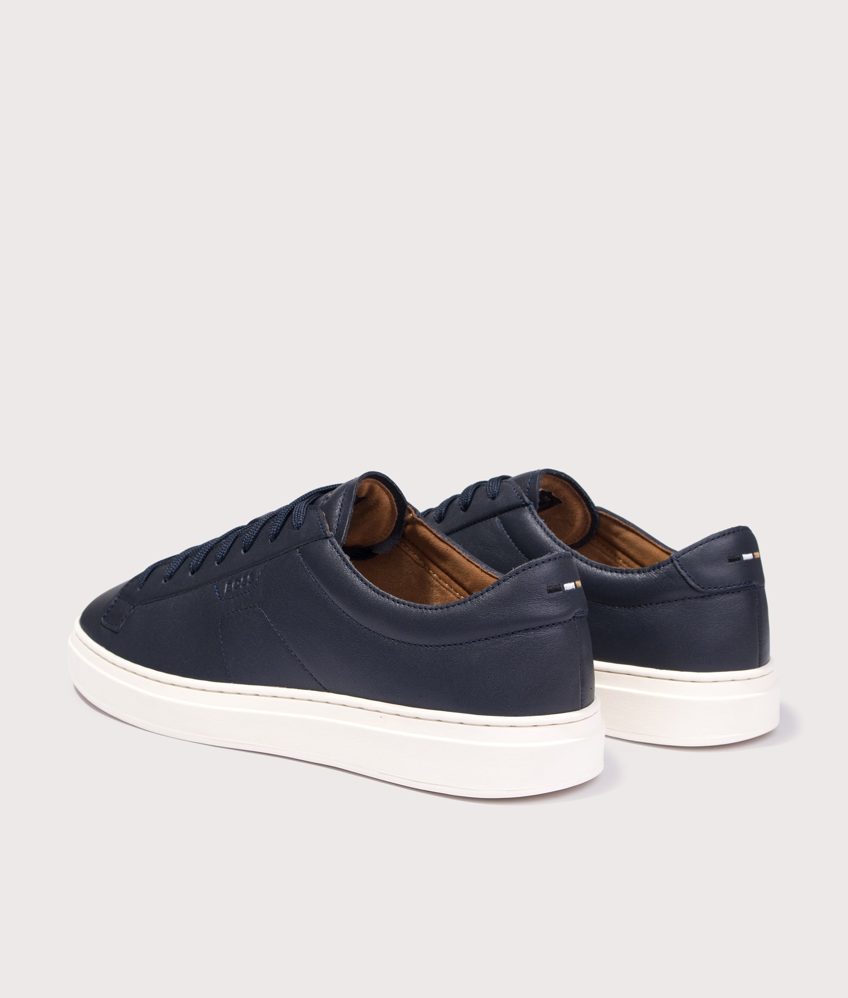 Kieran Tenn Trainers in Dark Blue | BOSS | EQVVS | Back angle shot 