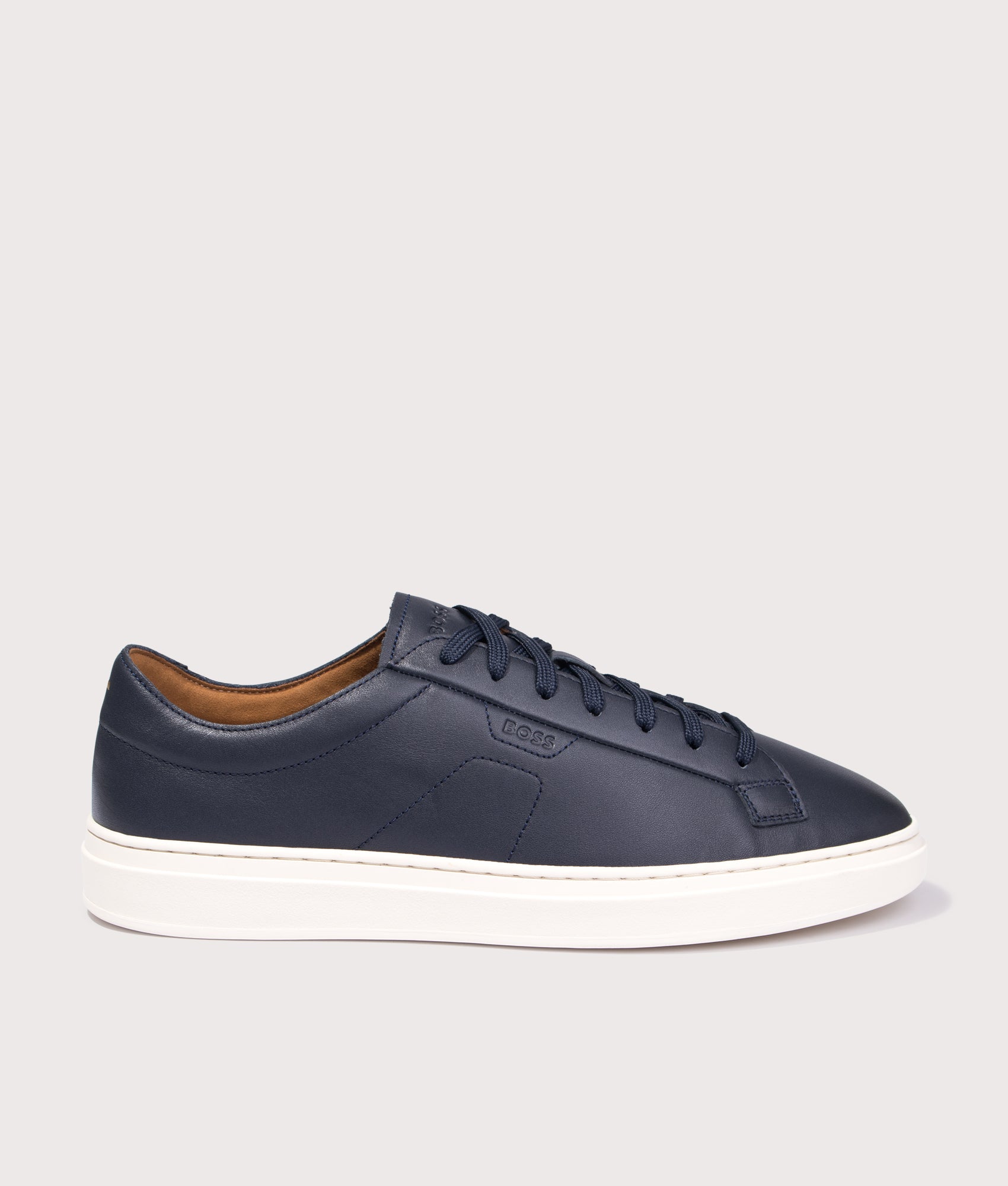 Kieran Tenn Trainers in Dark Blue | BOSS | EQVVS | Side shot 