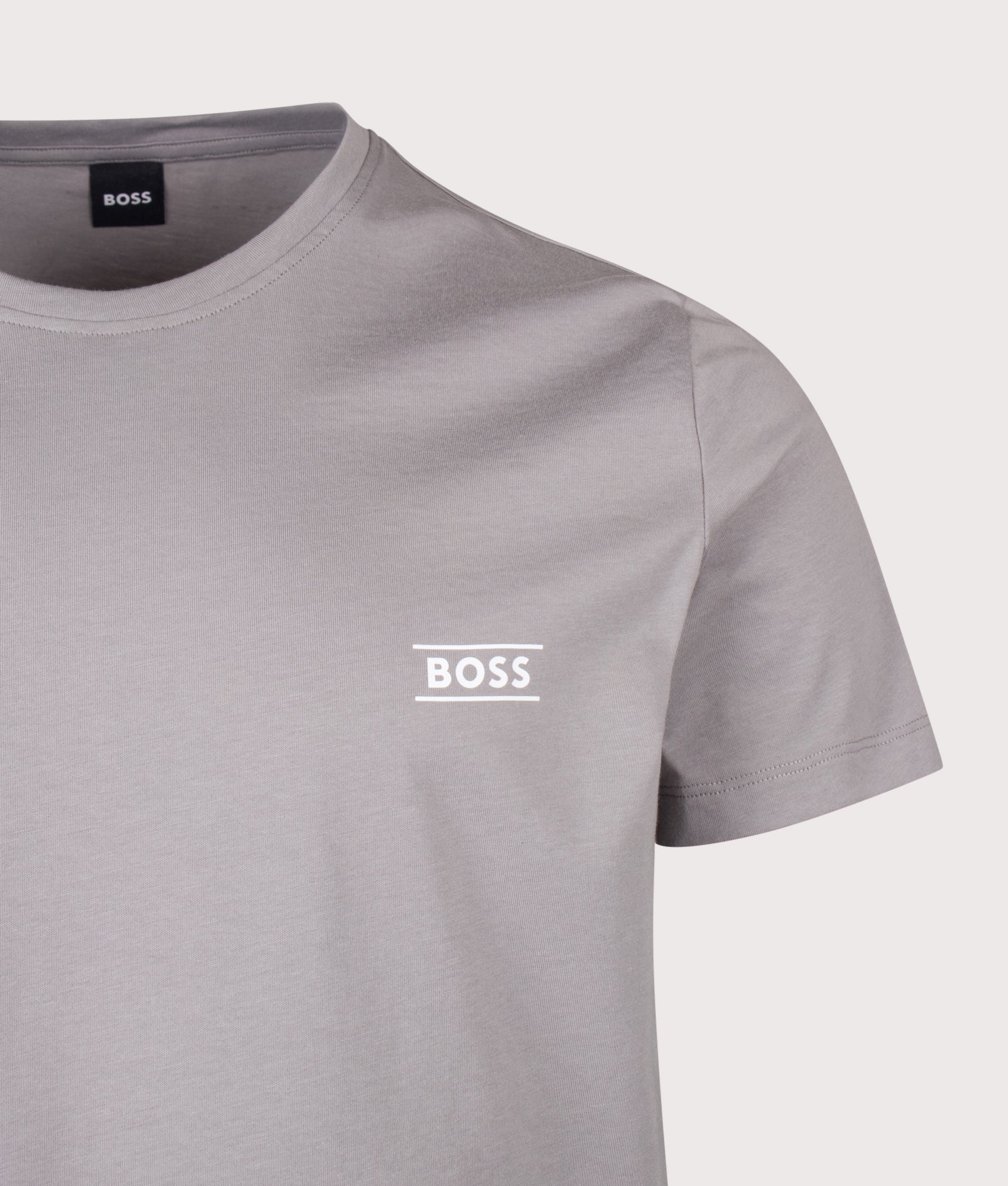 BOSS 365 RN T-Shirt in Open Grey at EQVVS Menswear. Detail shot.