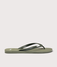 Tracy Branded Strap Flip Flops: 351 Open Green 