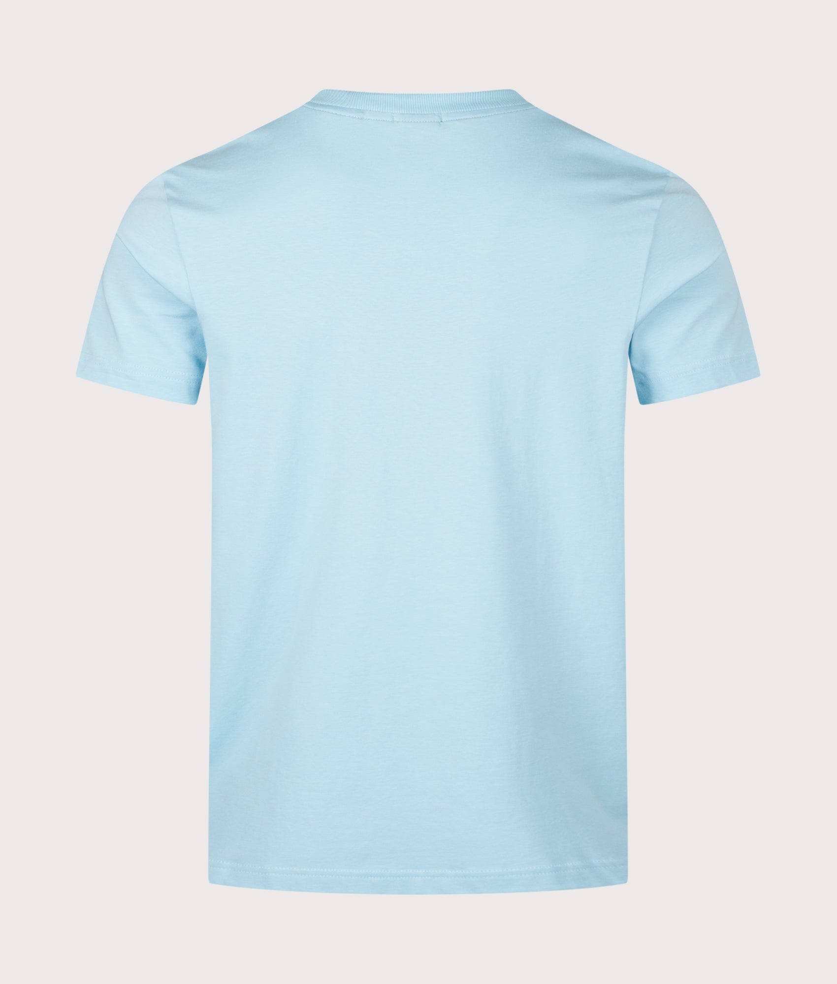 BOSS Crew Neck Tee T-Shirt in Light/Pastel Blue at EQVVS Menswear. Back shot.