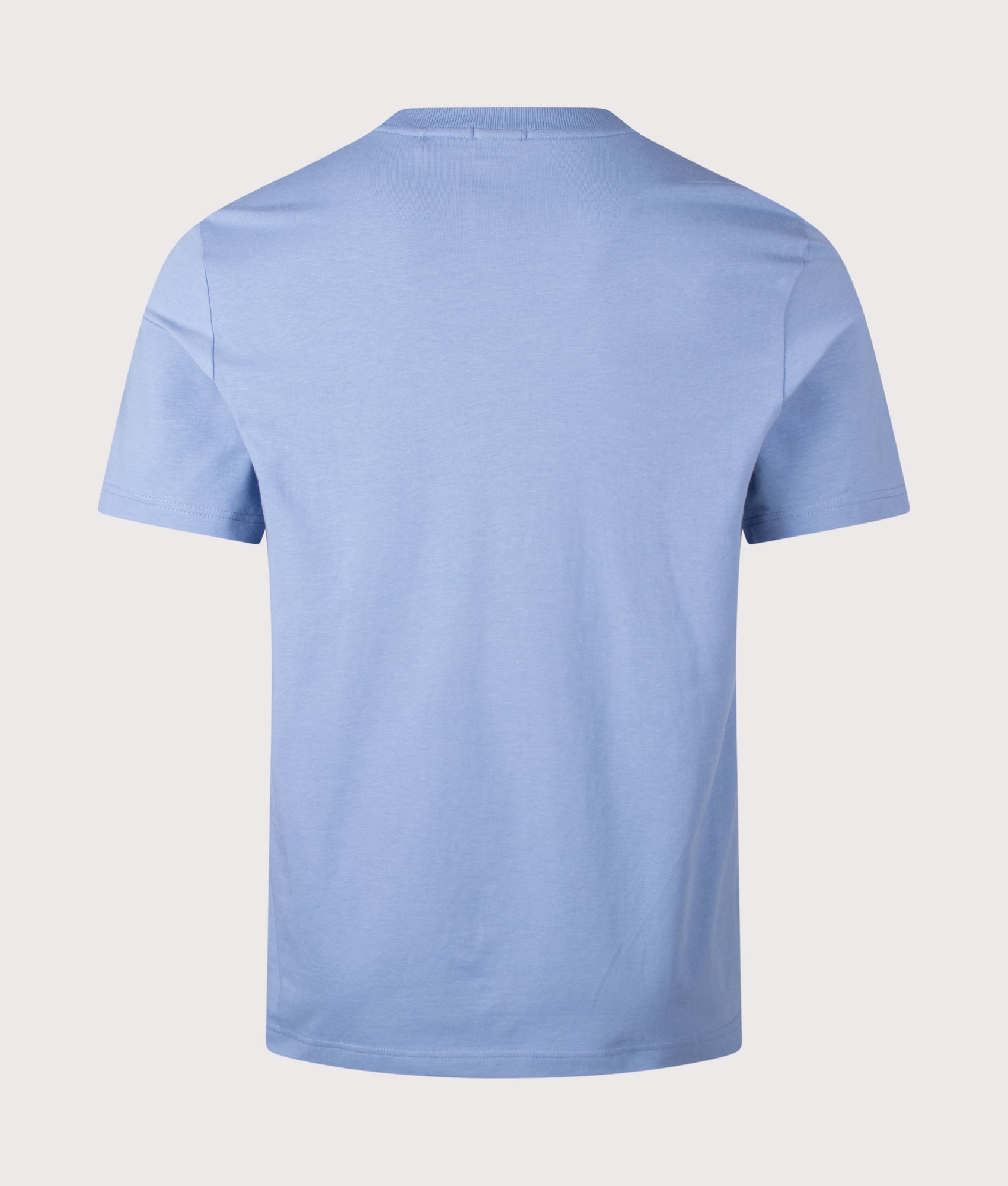 Crew Neck Tee T-Shirt in Light/Pastel Blue by BOSS. Shot by EQVVS. Back shot.