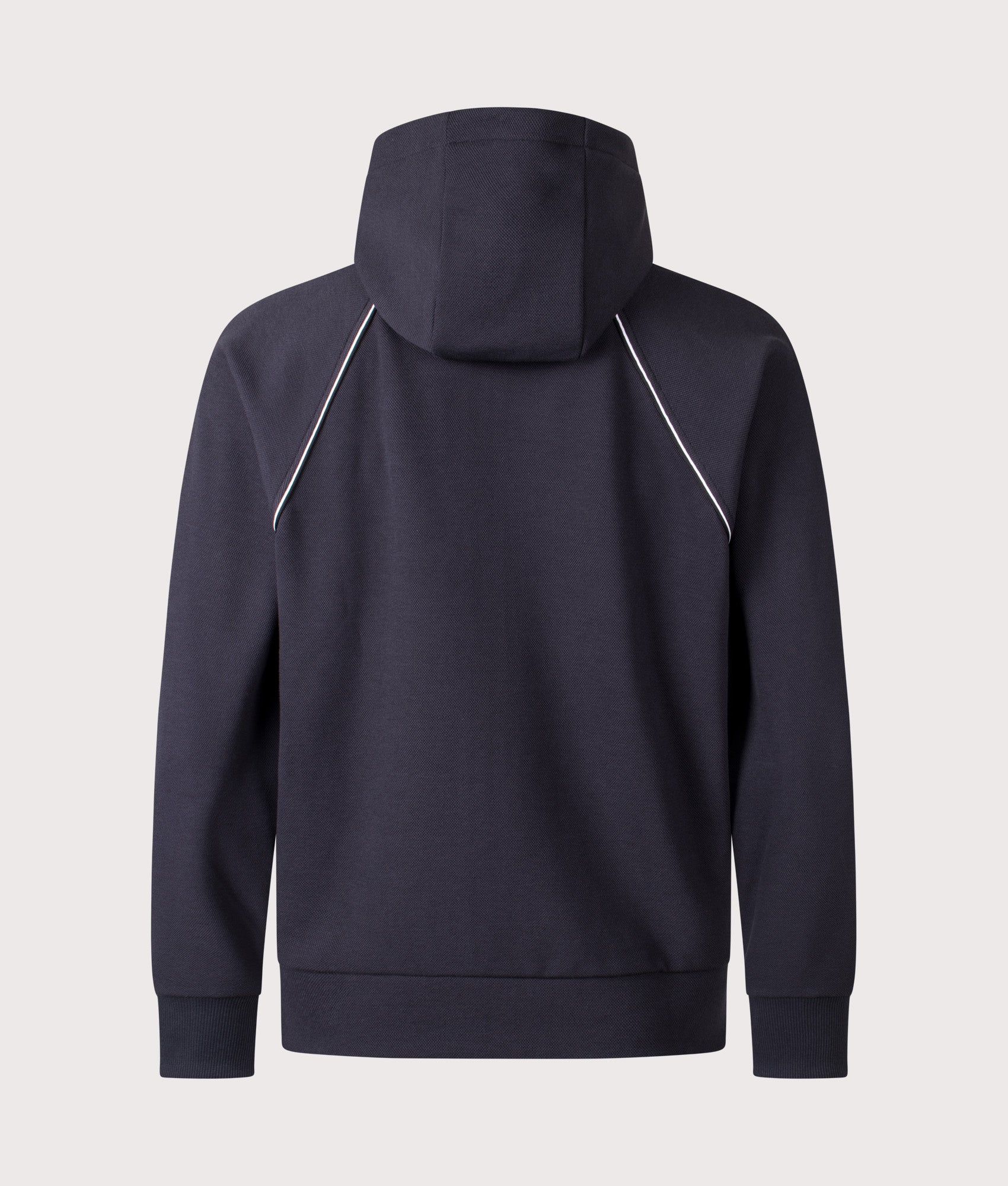 BOSS Join Saggy Zip Through Hoodie in Dark Blue at EQVVS Menswear. Back shot.