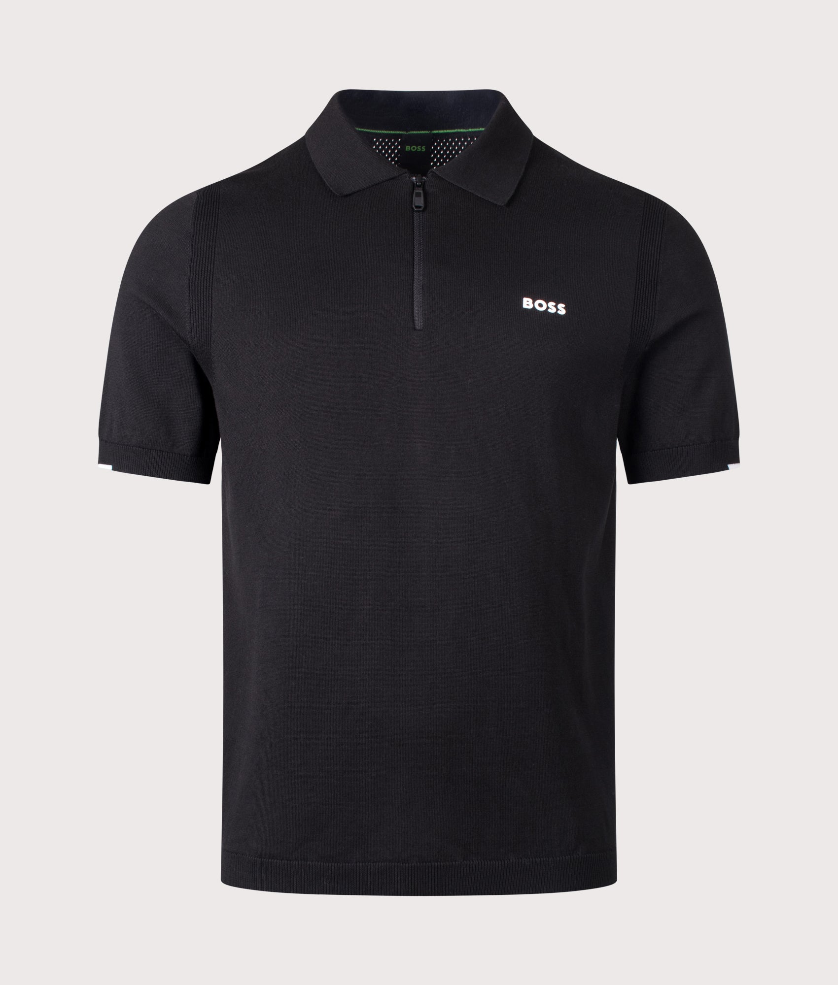 Ever-X Polo Shirt in Black by BOSS. Shot by EQVVS. Front shot.