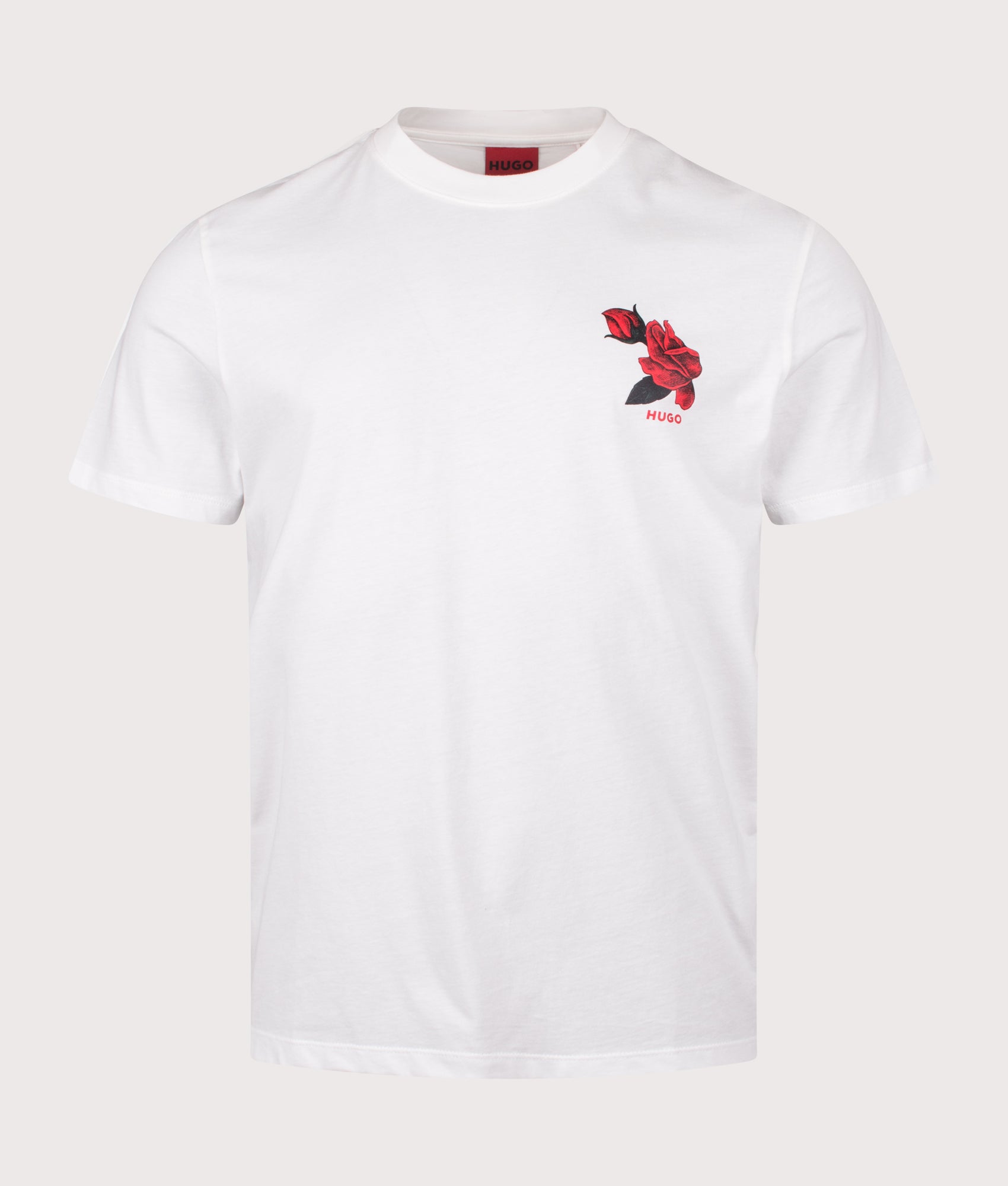 HUGO Relaxed Fit Dikerd T-Shirt in Natural at EQVVS Menswear. Front shot.