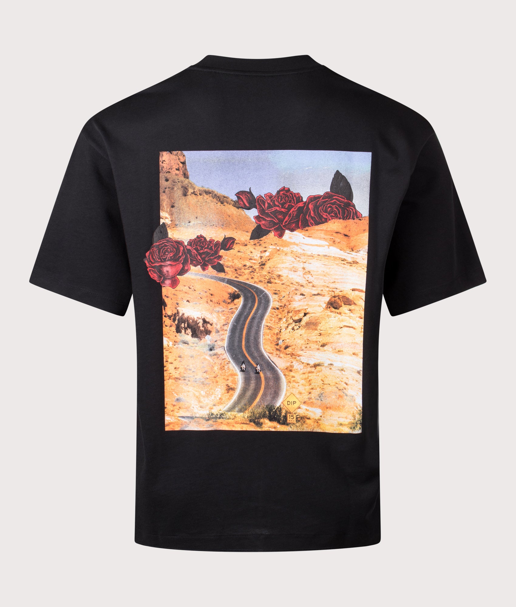 HUGO Oversized Domans T-Shirt in Black at EQVVS Menswear. Back shot.