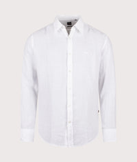 Regular Fit Linen Shirt: 100 White 