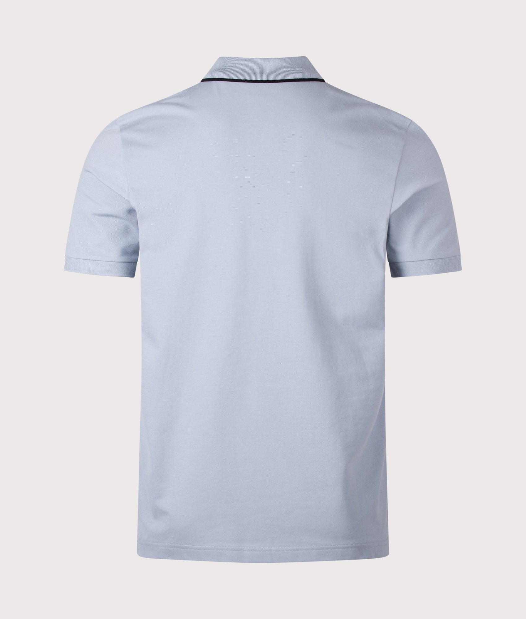 BOSS Slim Fit Philix Polo Shirt in Dark Grey at EQVVS Menswear. Back shot.
