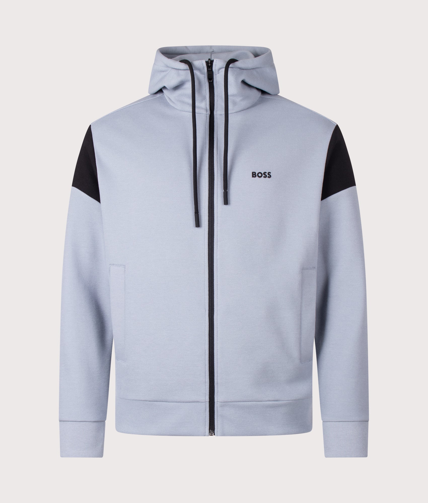 BOSS Union Saggy Hoodie in Dark Grey at EQVVS Menswear. Front shot.