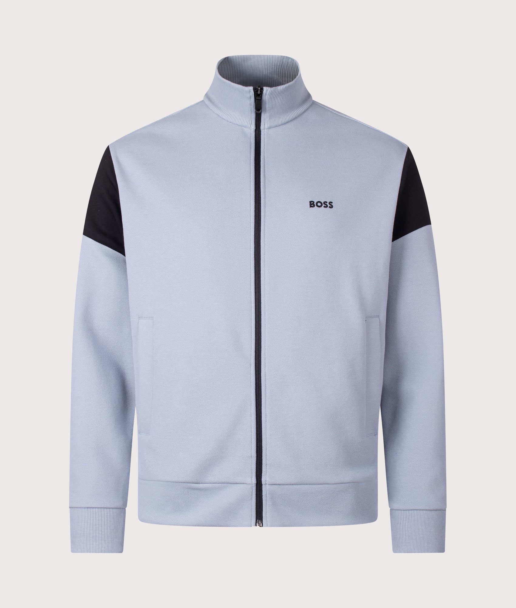 BOSS Union Skaz Sweatshirt in Dark Grey at EQVVS Menswear. Front shot.