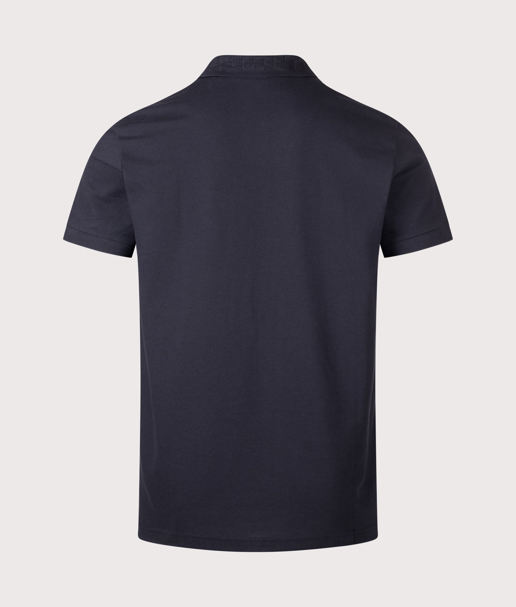 BOSS Swing Paddy Polo Shirt in Dark Blue at EQVVS Menswear. Back shot.