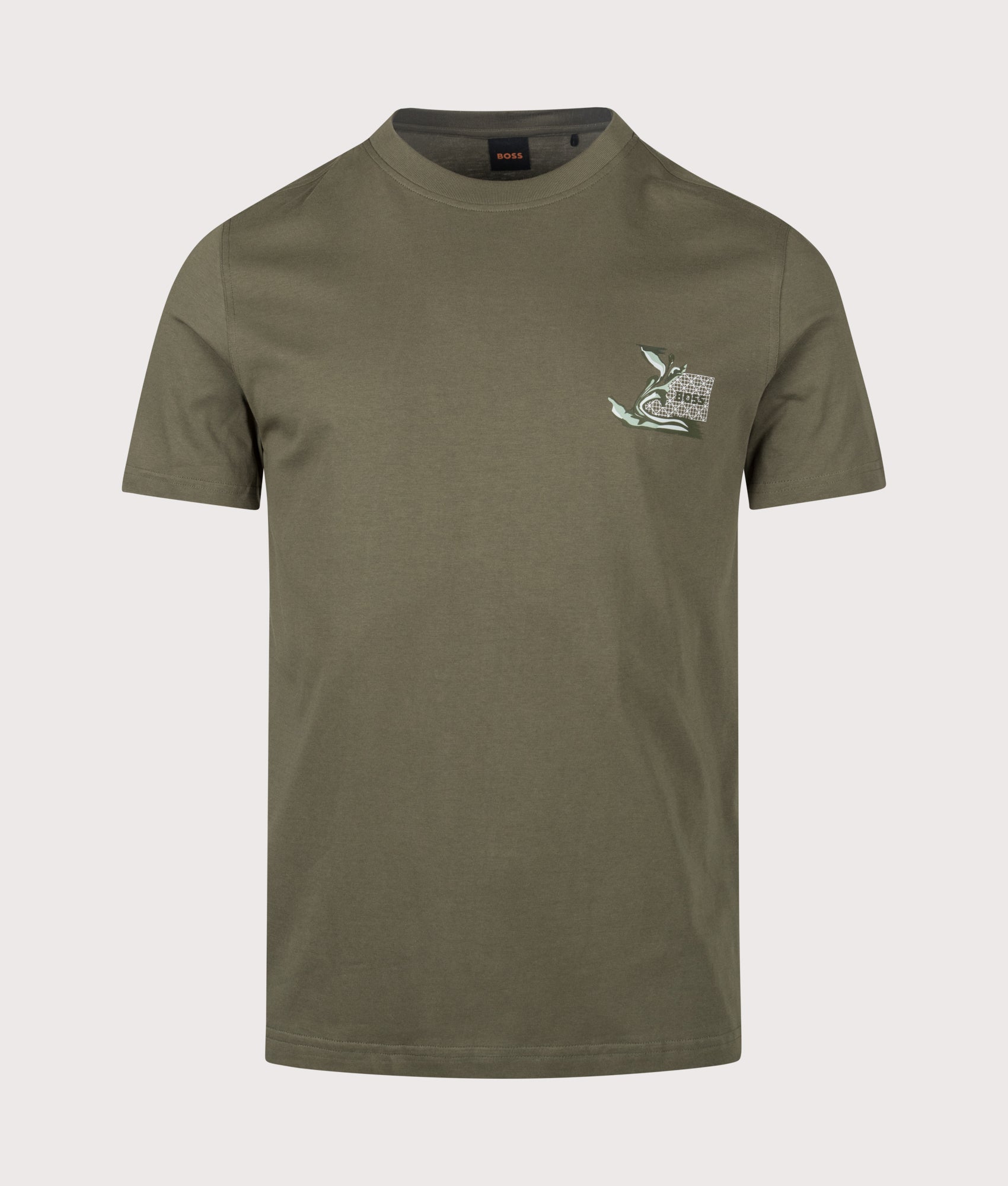 BOSS Te Blueprint T-Shirt in Bright Green at EQVVS Menswear. Front shot.