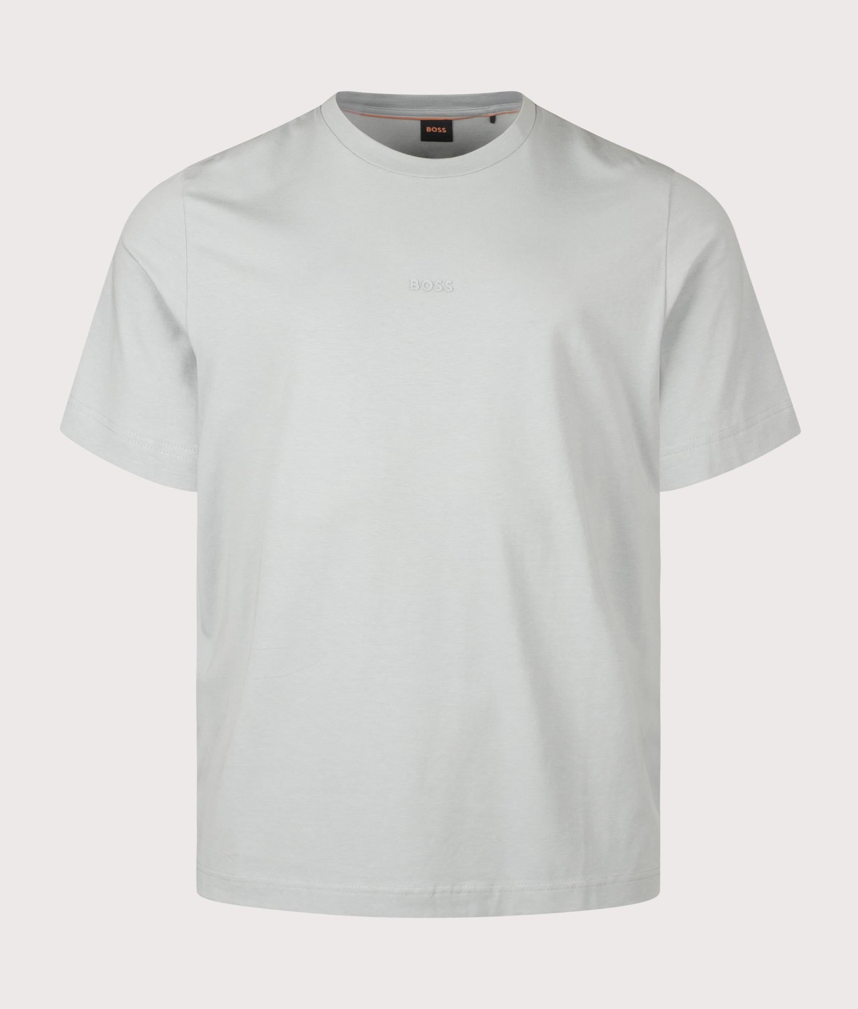 BOSS Relaxed Fit TChup T-Shirt in Open Grey at EQVVS Menswear. Front shot.