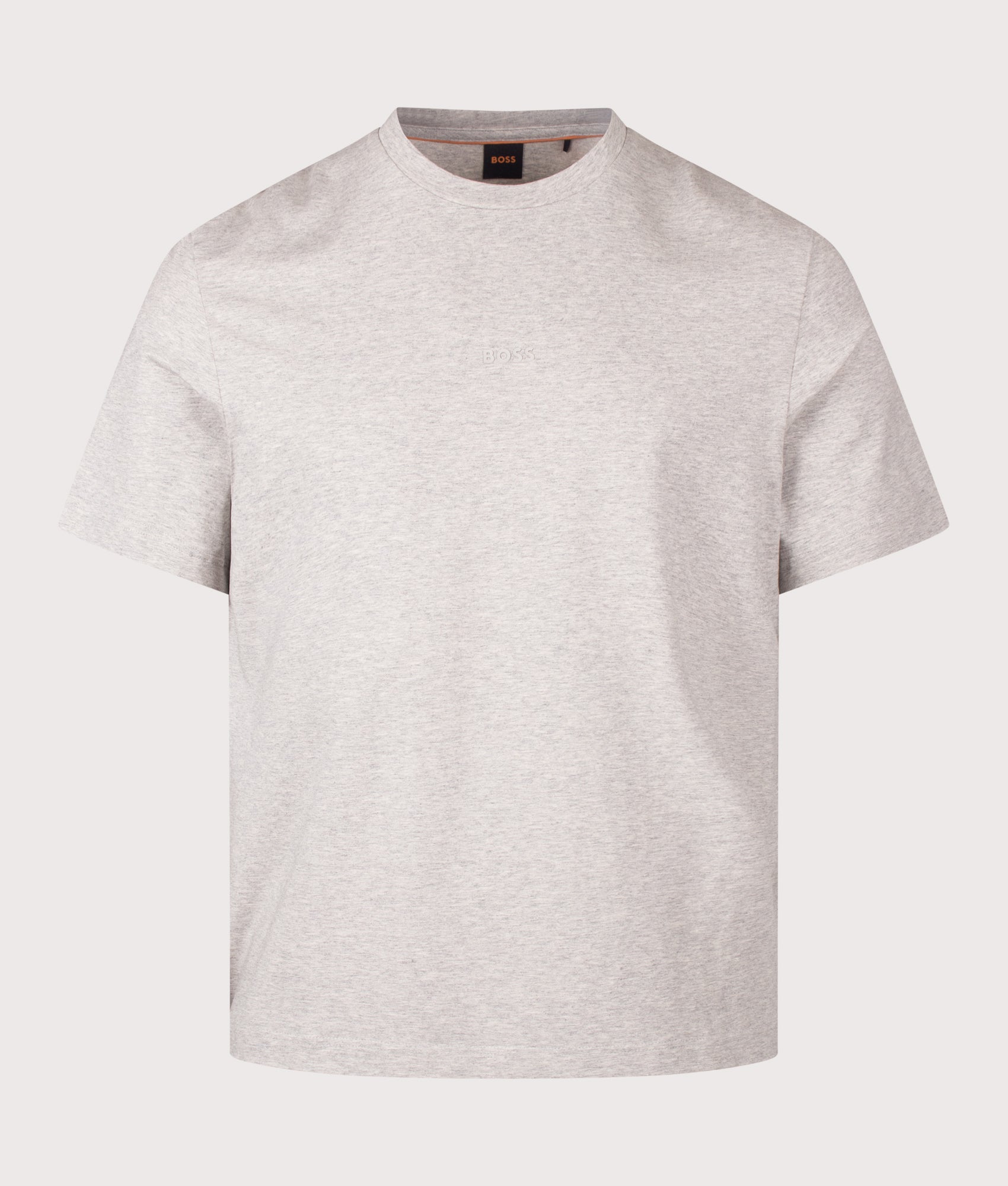 BOSS Relaxed Fit TChup T-Shirt in Open Grey at EQVVS Menswear. Front shot.