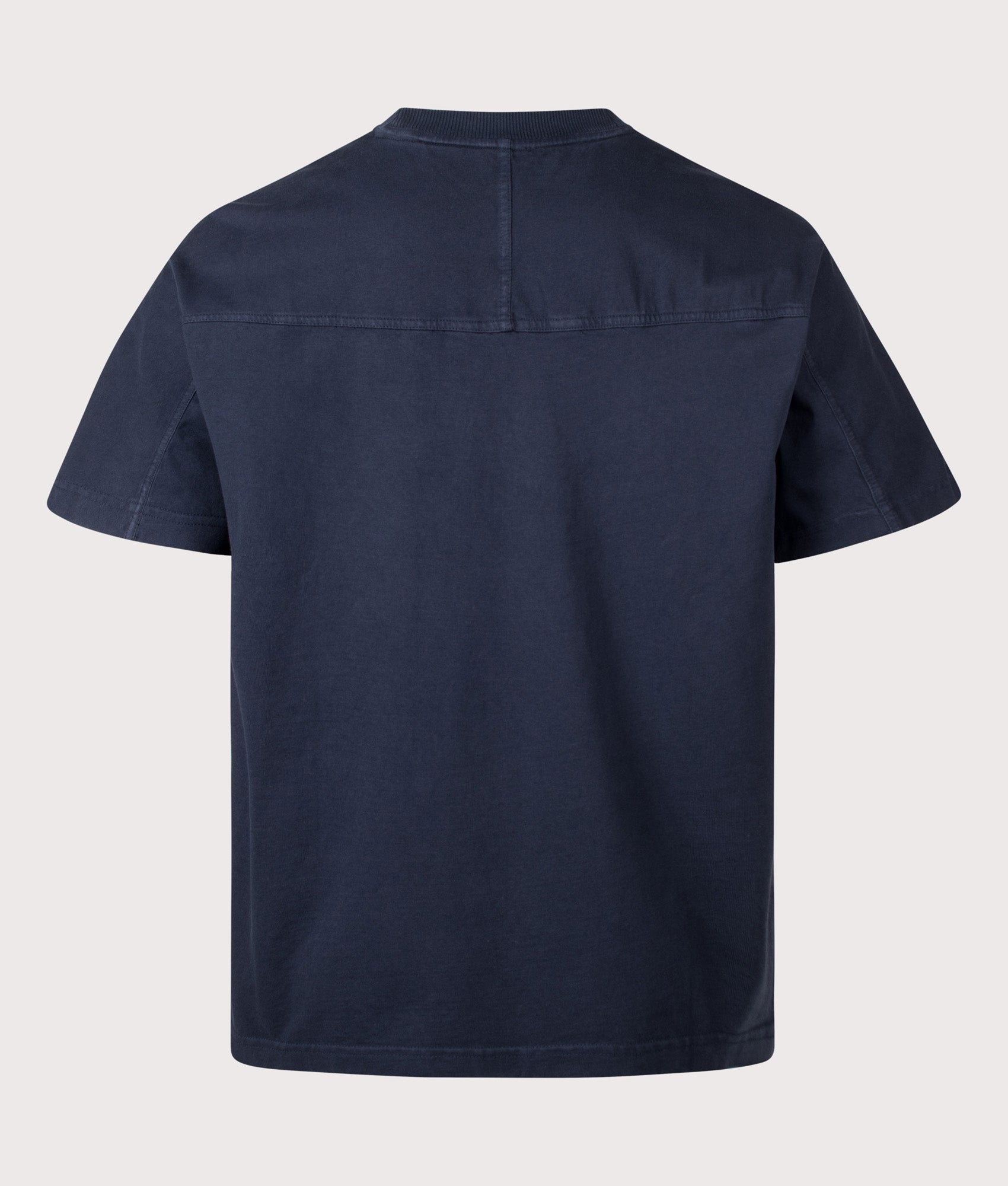 BOSS Relaxed Fit Tile T-Shirt in Dark Blue at EQVVS Menswear. Back shot.