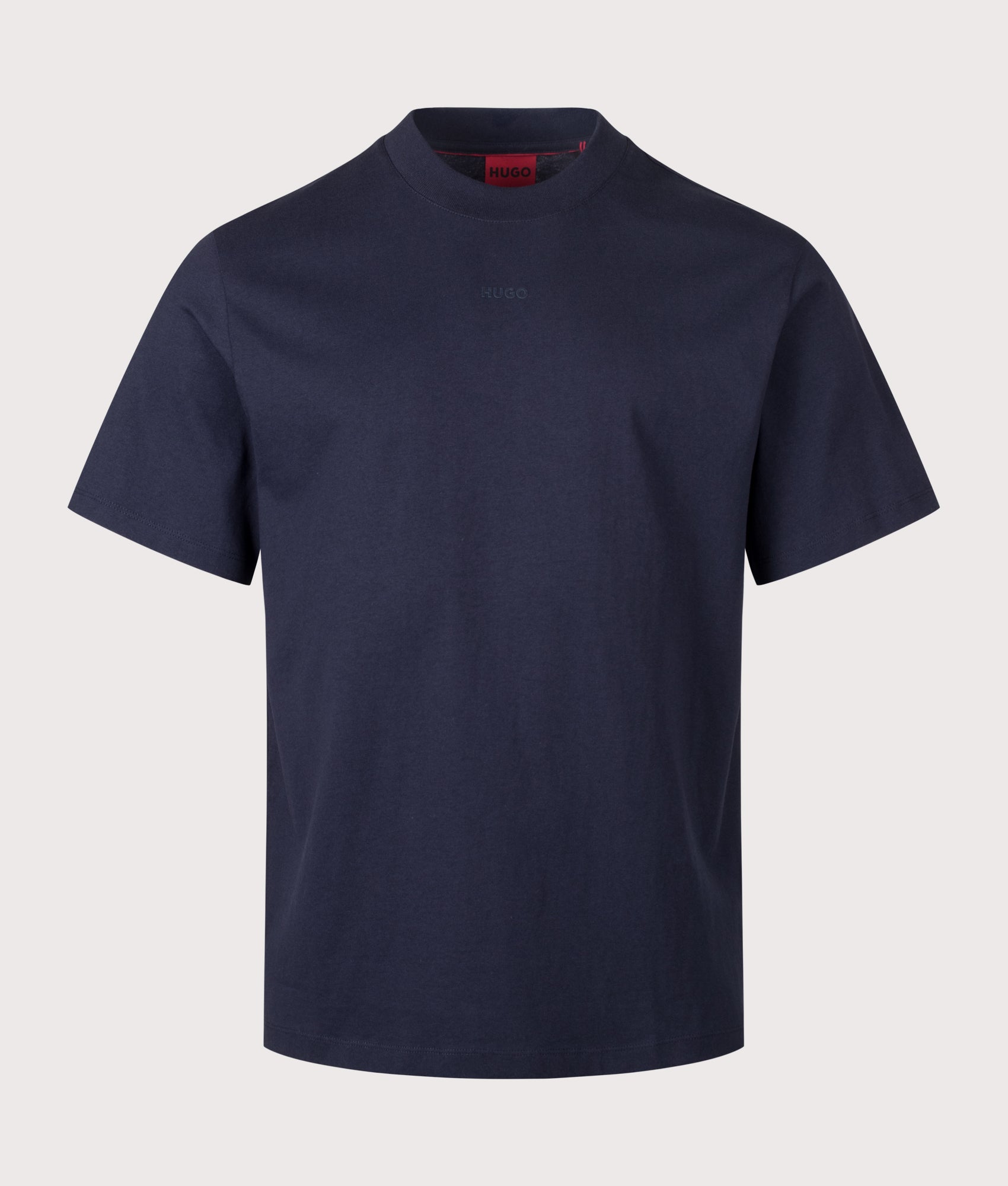 HUGO Relaxed Fit Dapolino T-Shirt in Dark Blue at EQVVS Menswear. Front shot.