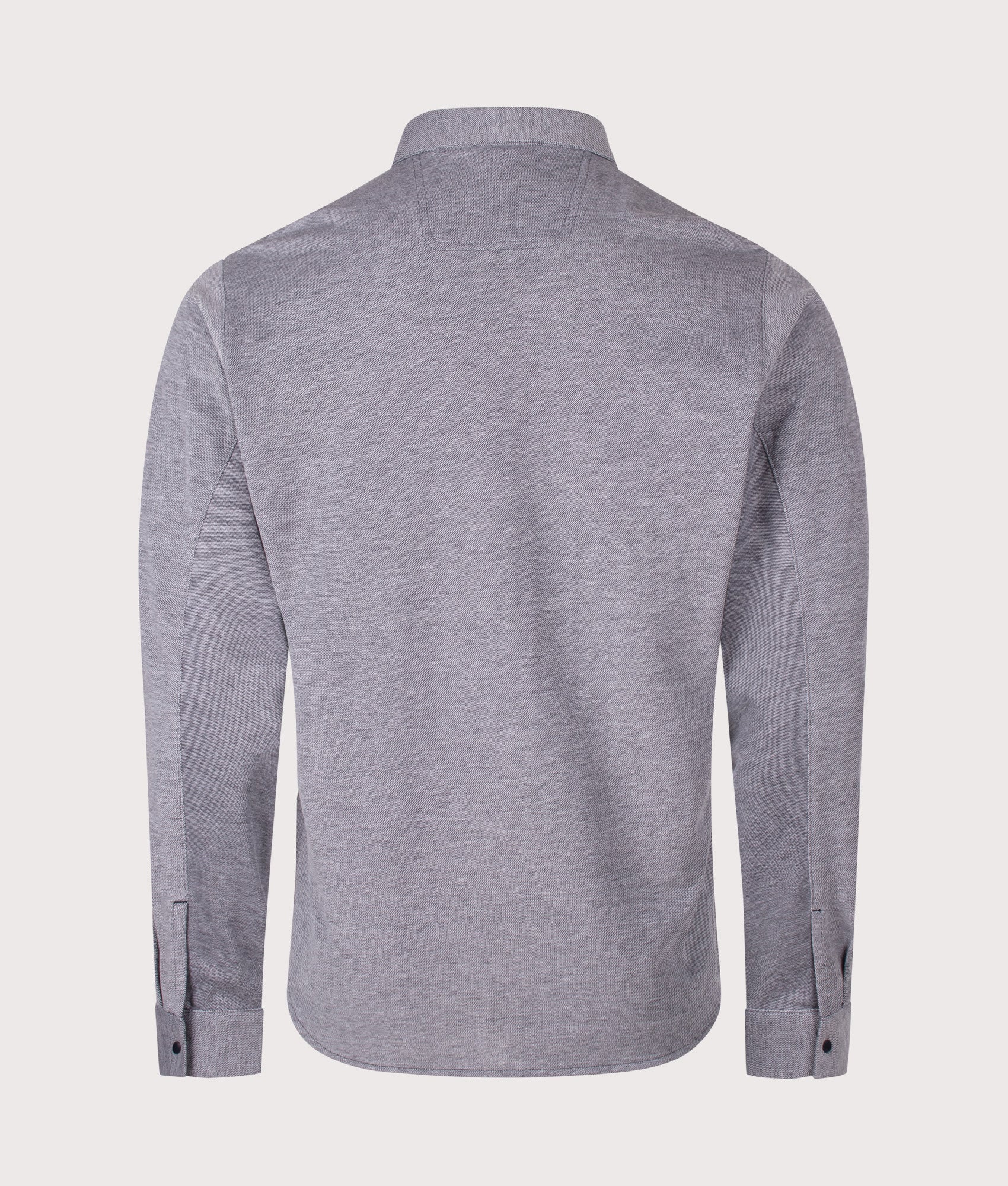 BOSS Dymova Shirt in Dark Blue at EQVVS Menswear. Back shot.