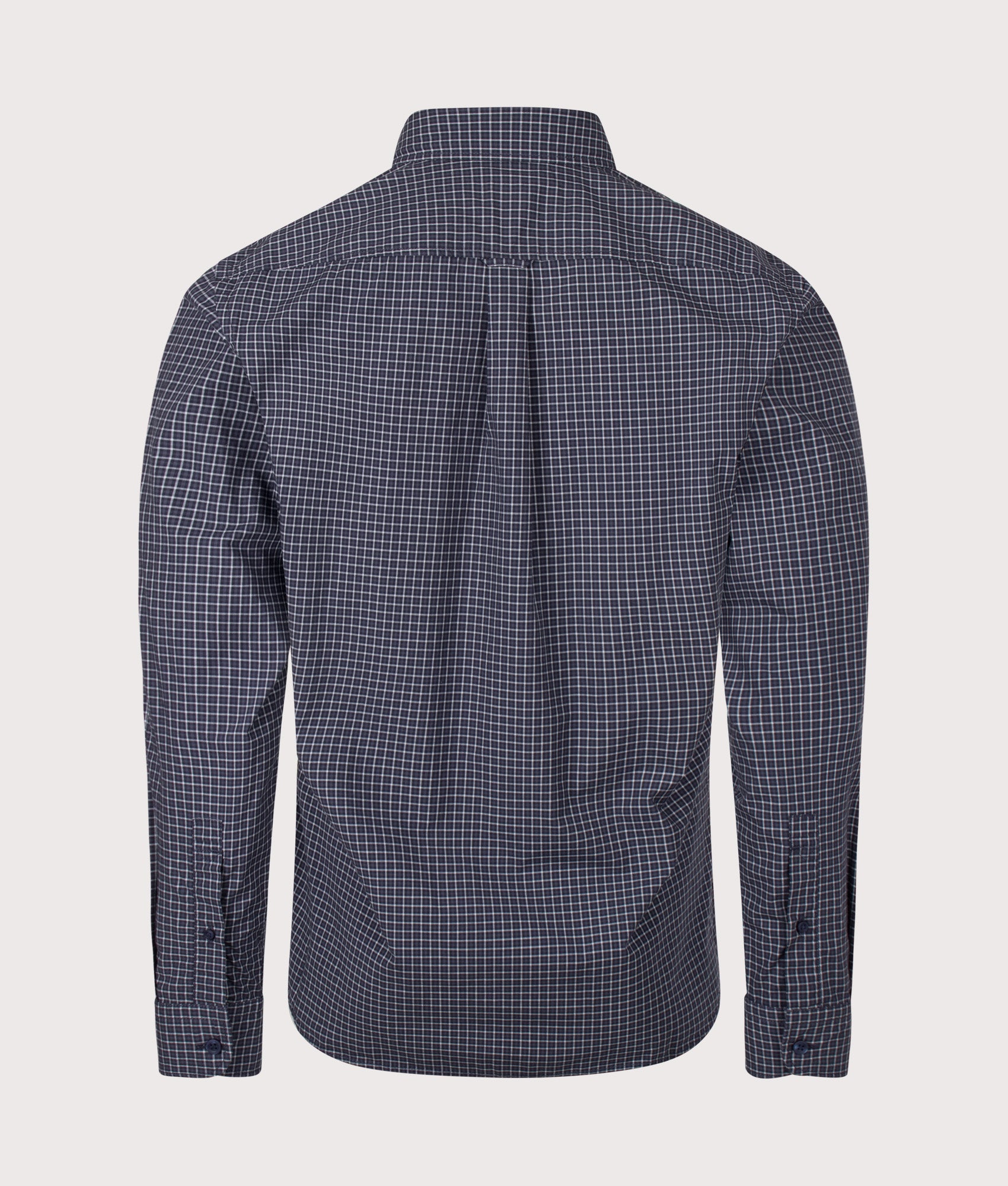 BOSS Rickert M Shirt in Dark Blue at EQVVS Menswear. Back shot.