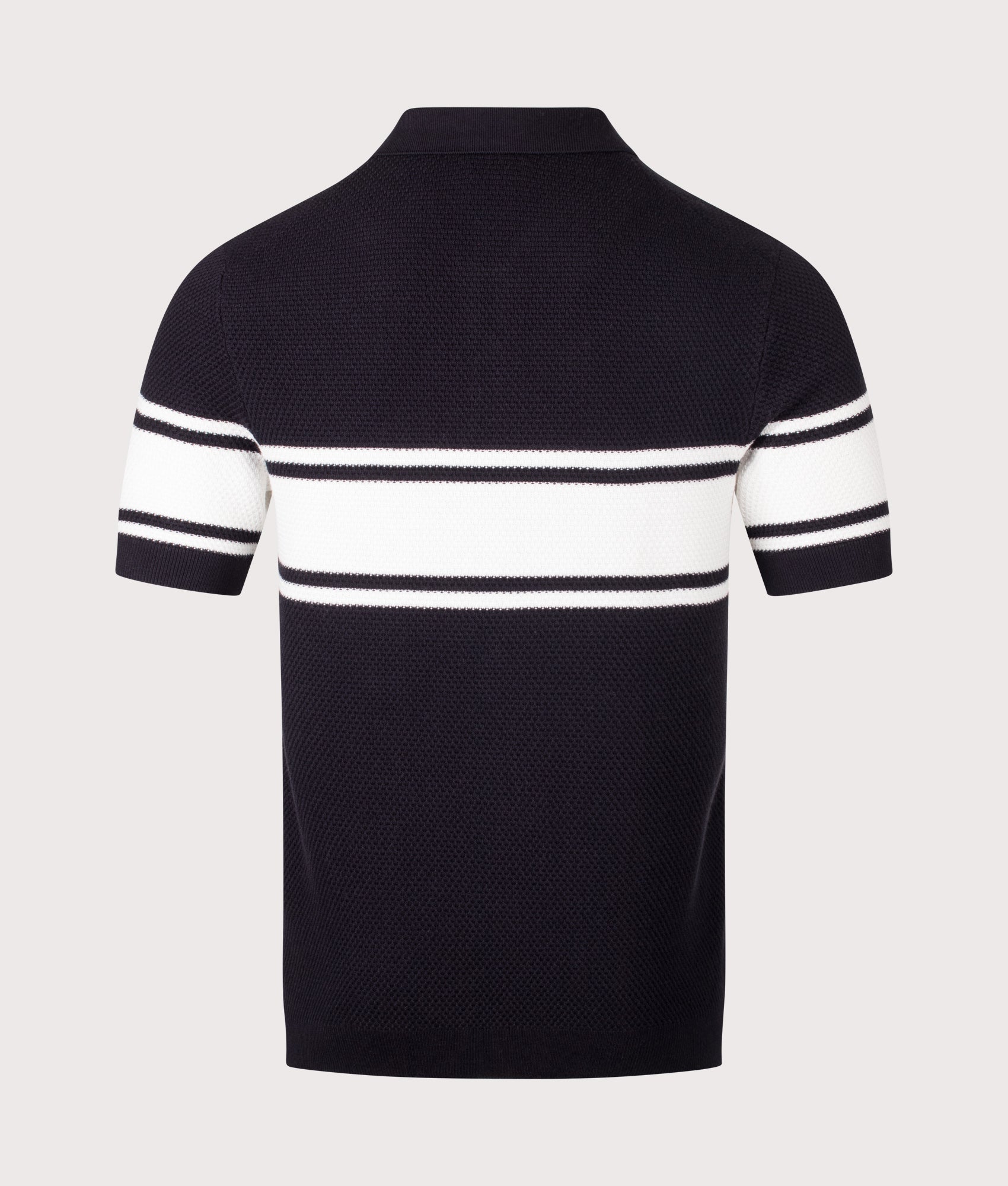 HUGO Regular Fit Sholton Polo Shirt in Dark Blue at EQVVS Menswear. Back shot.
