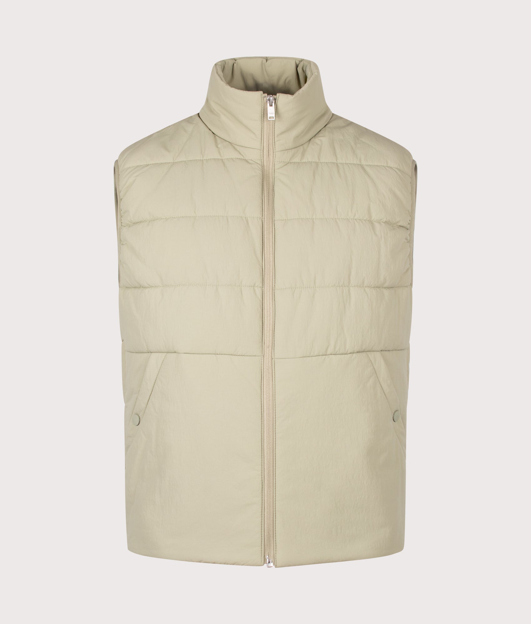 BOSS Relaxed Fit Ojens Jacket in Open Green at EQVVS Menswear. Liner front shot.