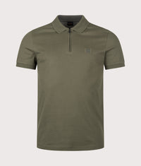 Slim Fit Passerzip Polo Shirt: 325 Bright Green 