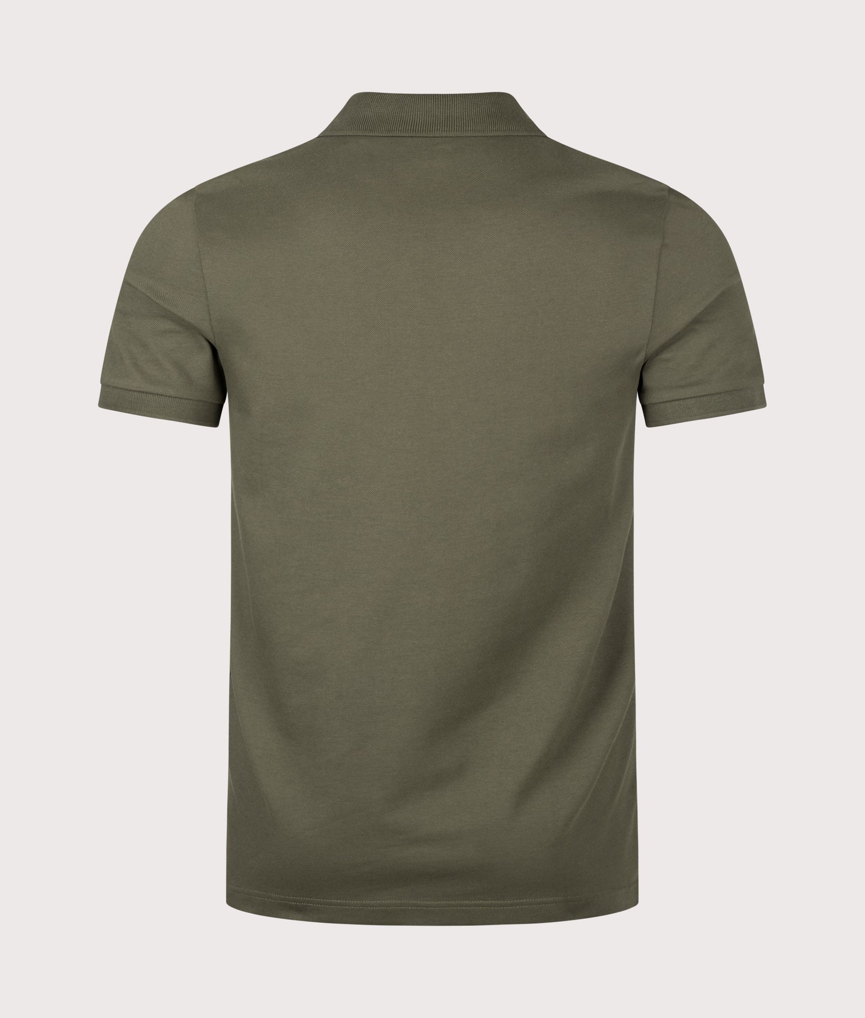 BOSS Slim Fit Passerzip Polo Shirt in Bright Green at EQVVS Menswear. Back shot.