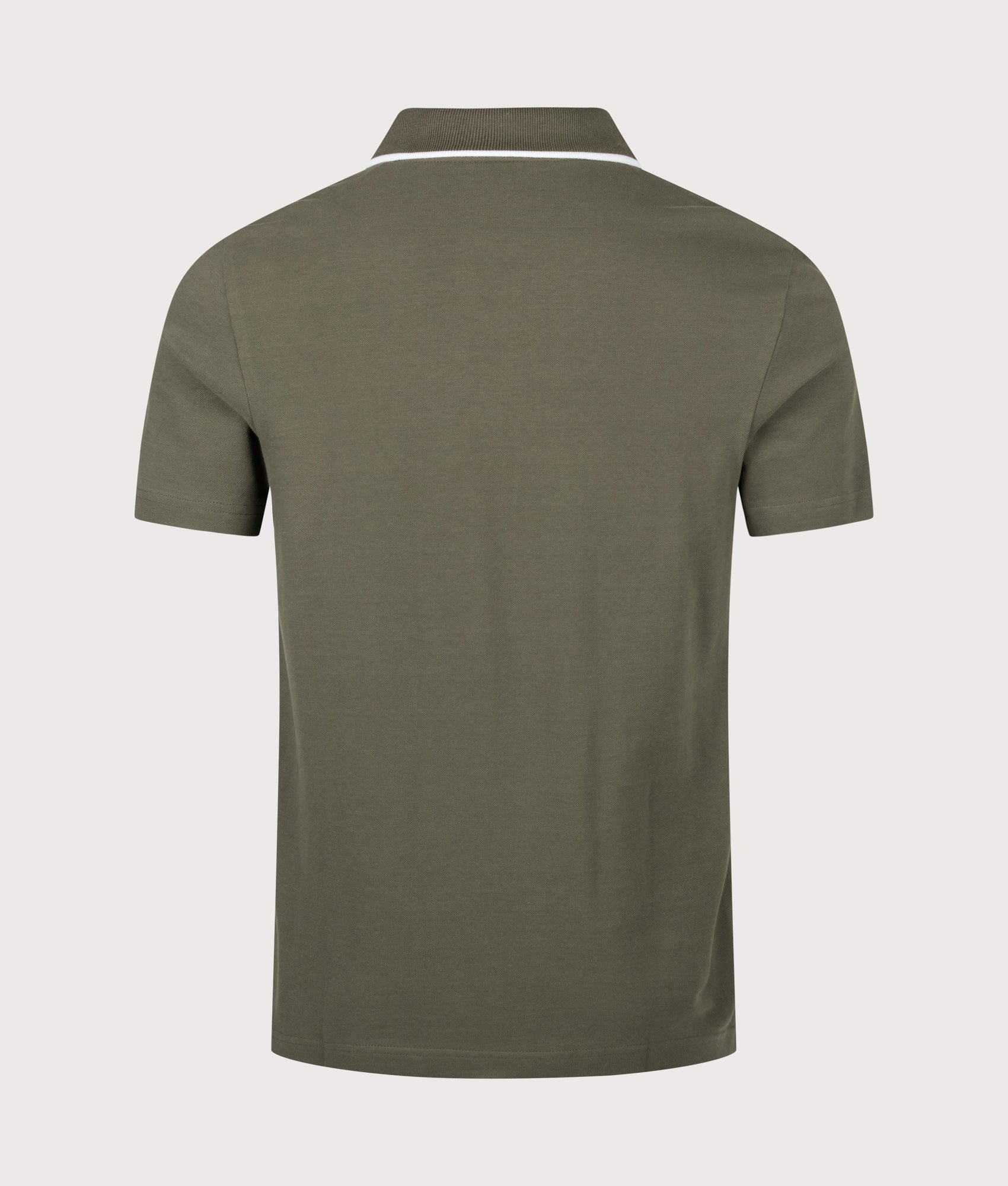 BOSS Passerford Polo Shirt in Bright Green at EQVVS Menswear. Back shot.