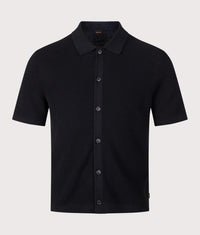 Relaxed Fit Akepalo Knitted Polo Shirt: 001 Black 