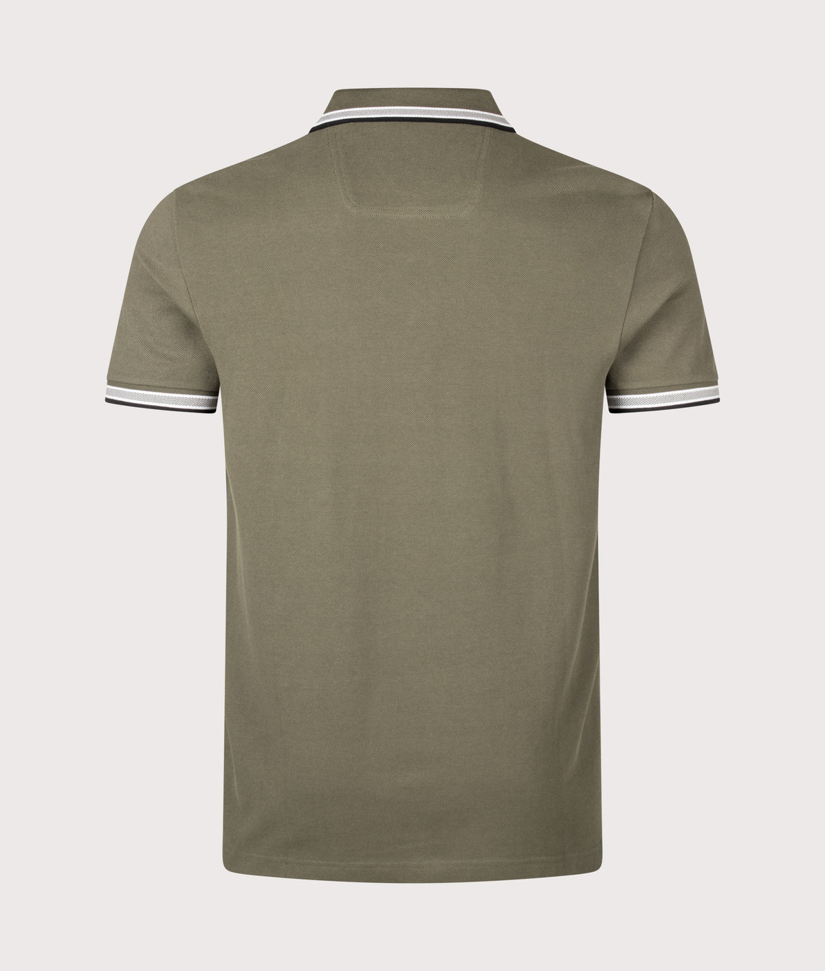 BOSS Regular Fit Paddy Polo Shirt in Open Green at EQVVS Menswear. Back shot.