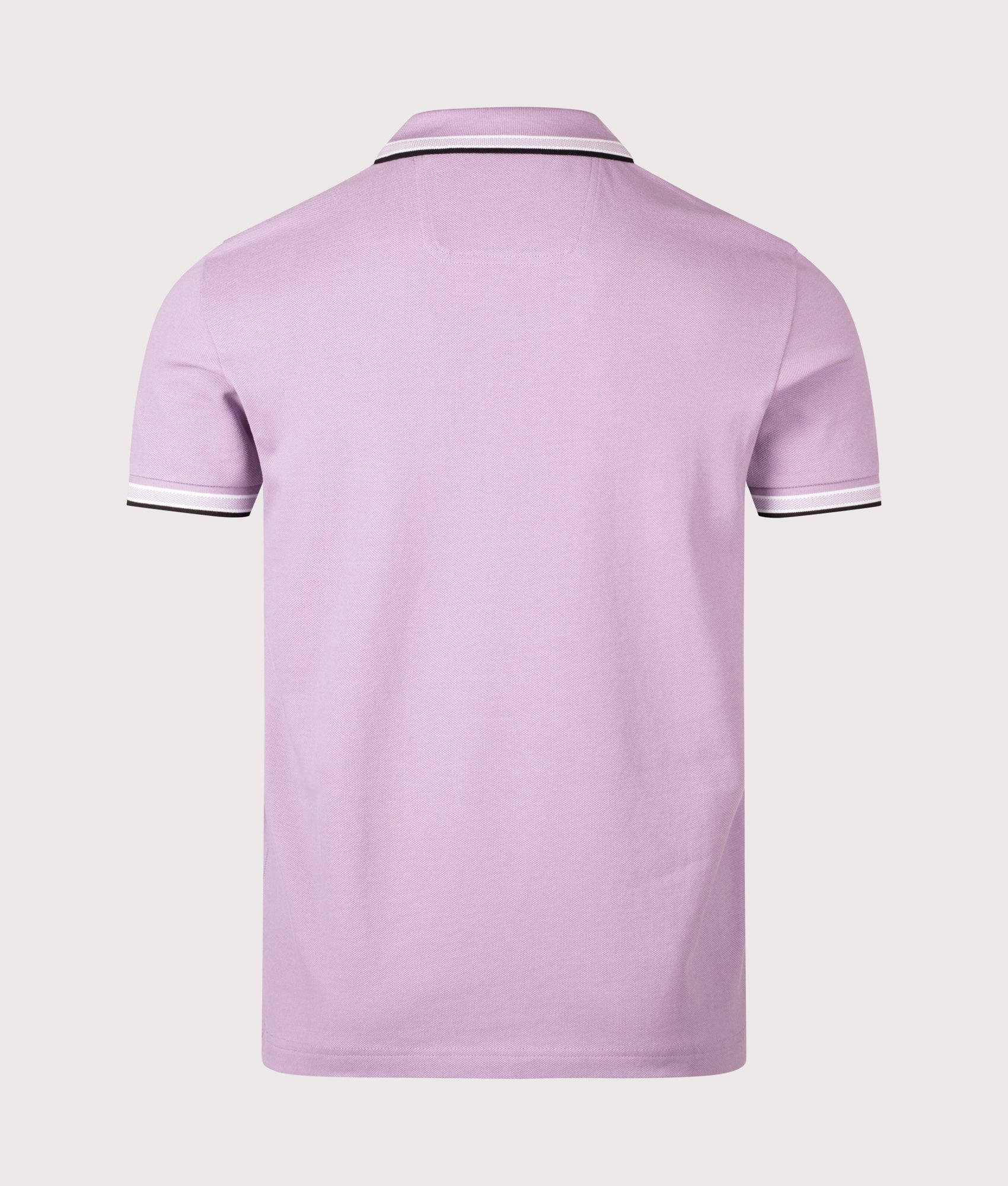 BOSS Paddy Polo shirt in Light/Pastel Purple at EQVVS Menswear. Back shot.