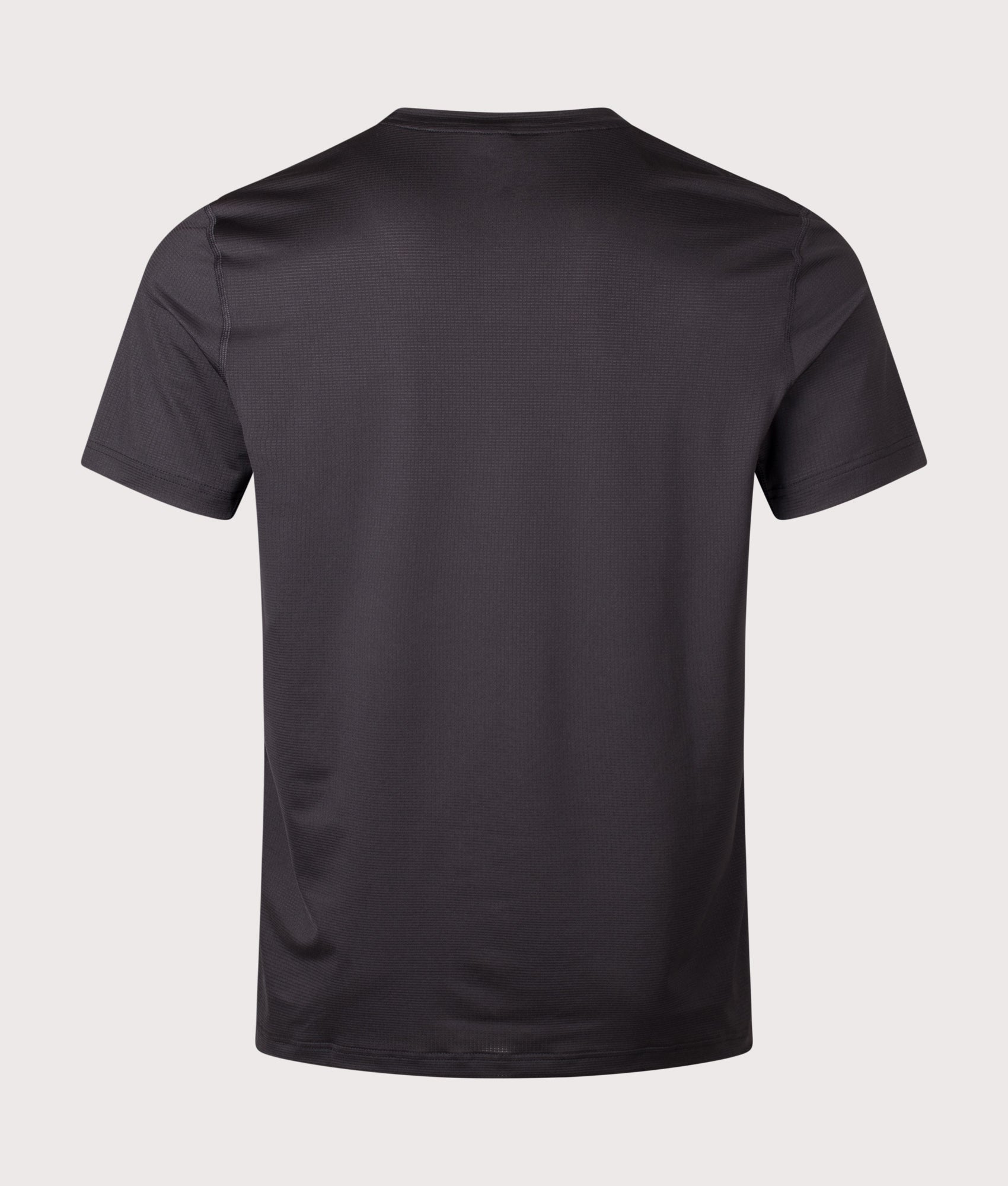 BOSS Slim Fit Active T-Shirt in Black at EQVVS Menswear. Back shot.
