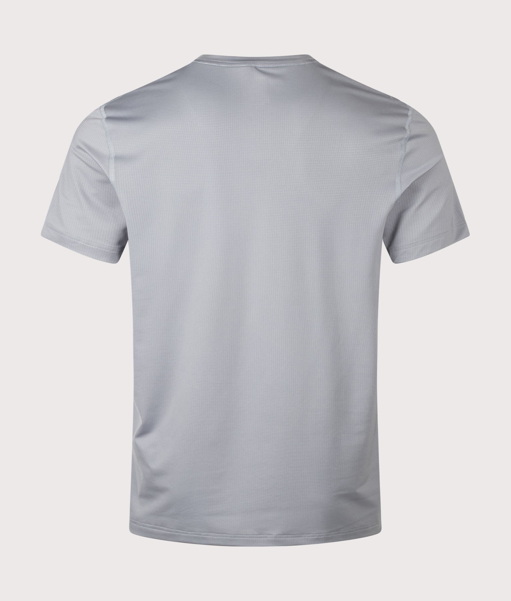 BOSS Slim Fit Active T-Shirt in Dark Grey at EQVVS Menswear. Back shot.