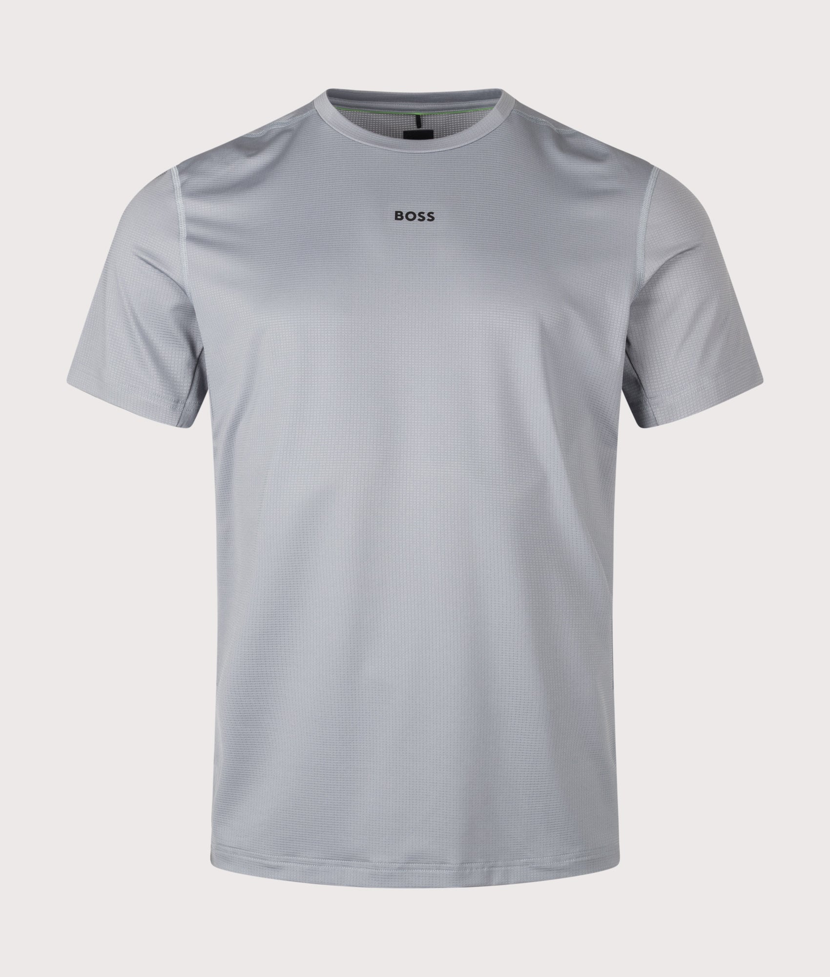 BOSS Slim Fit Active T-Shirt in Dark Grey at EQVVS Menswear. Front shot.