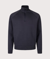 Regular Fit Quarter Zip Sweatshirt: 402 Dark Blue 