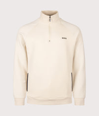 Regular Fit Sense Quarter Zip Sweatshirt: 132 Open White 