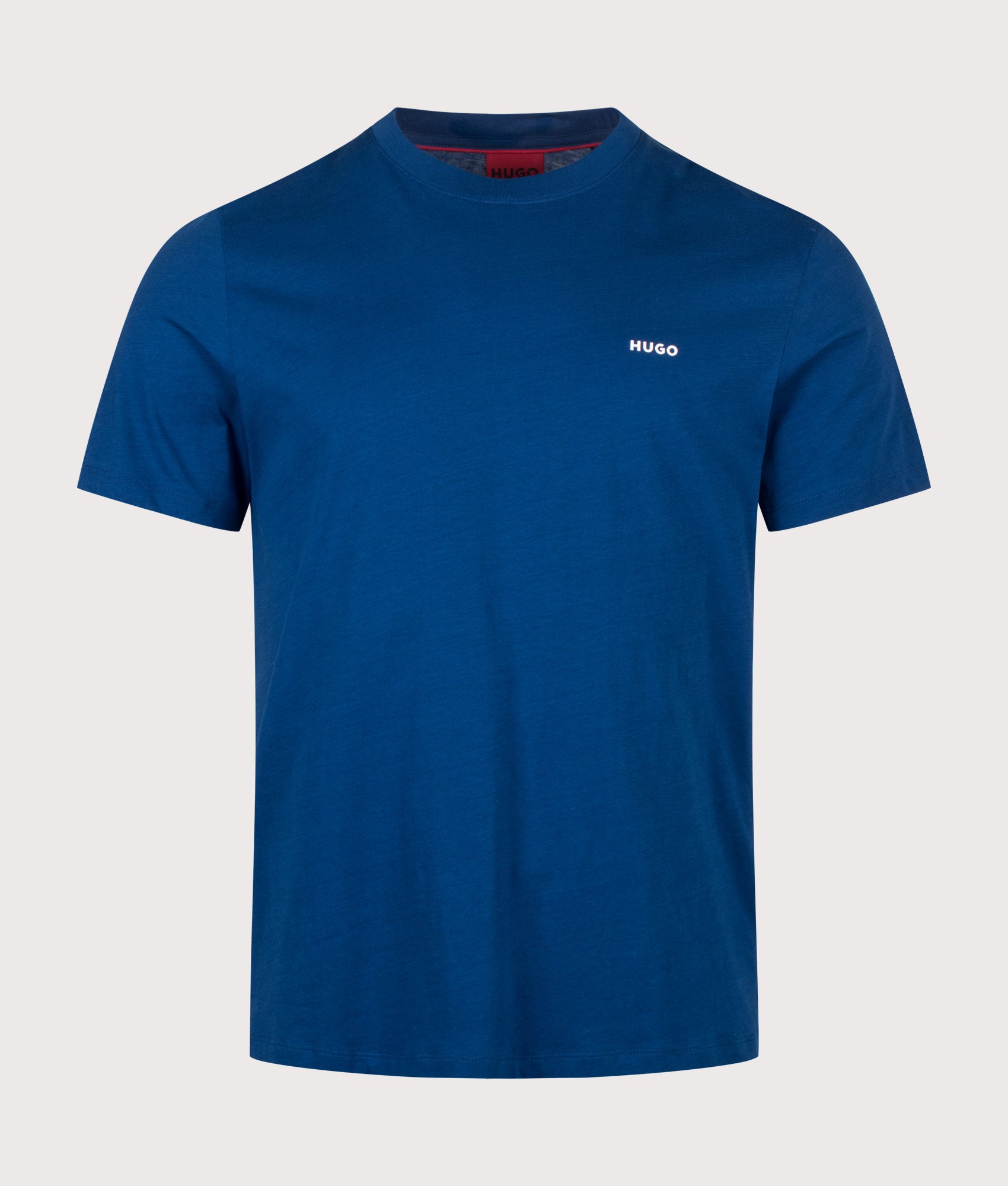 HUGO Dero222 T-Shirt in Open Blue at EQVVS Menswear. Front shot.