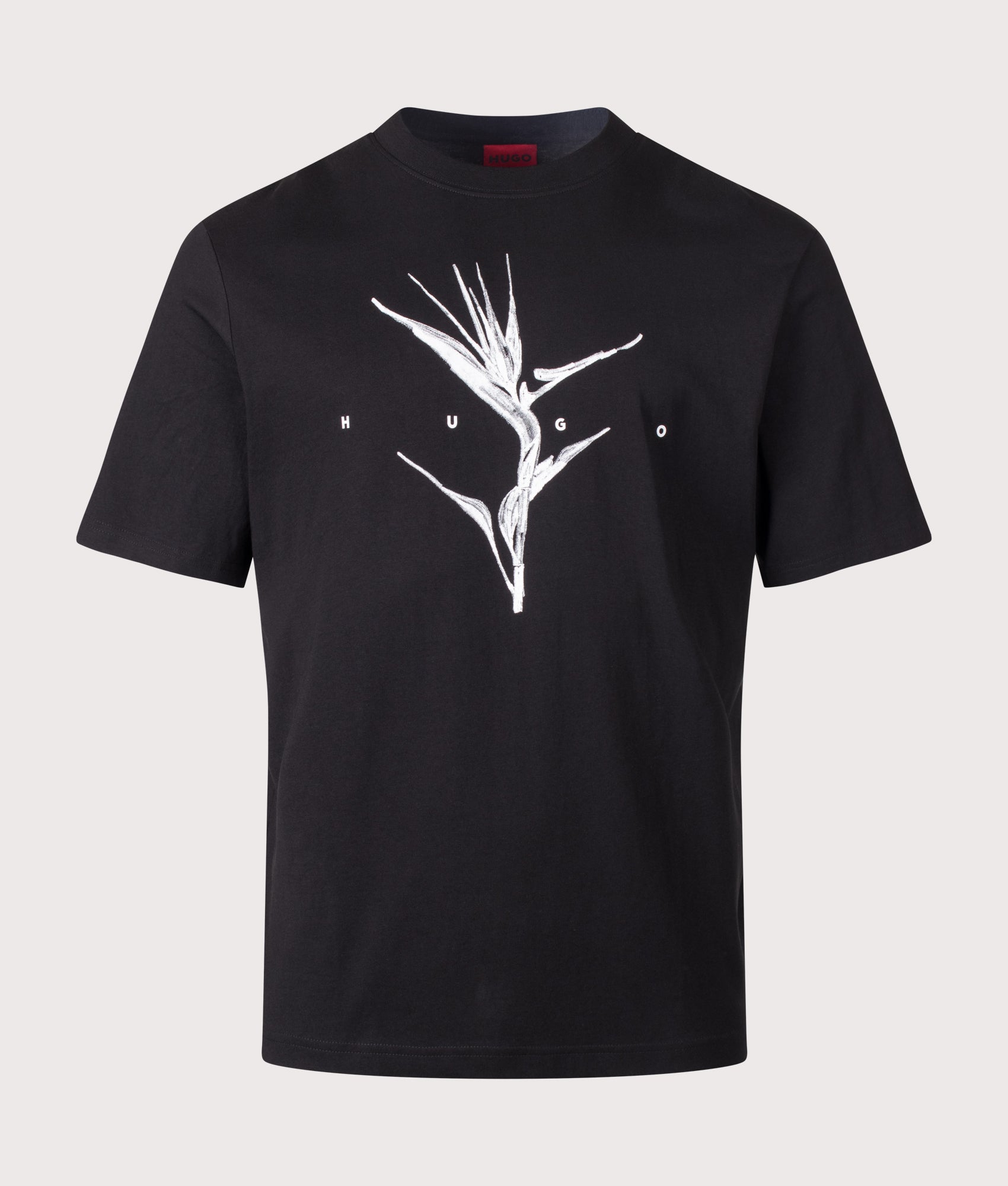 HUGO Relaxed Fit Darise T-Shirt in Black at EQVVS Menswear. Front shot.