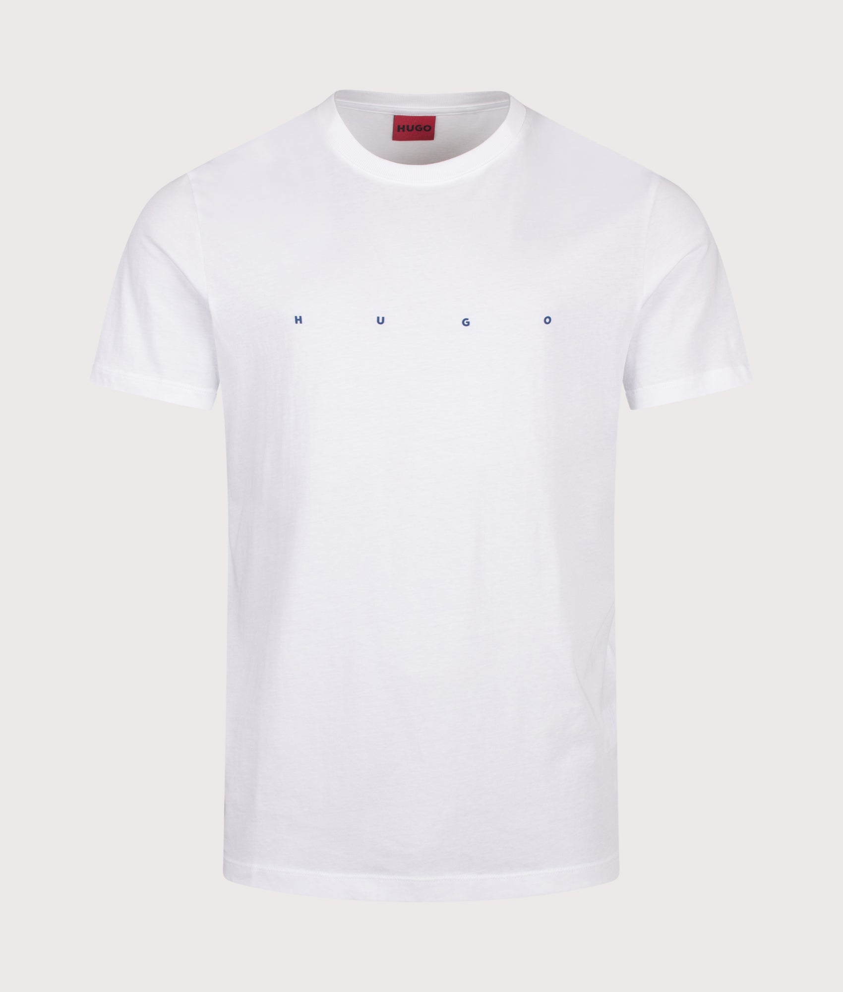 HUGO Regular Fit Dorosi T-Shirt in White at EQVVS Menswear. Front shot.