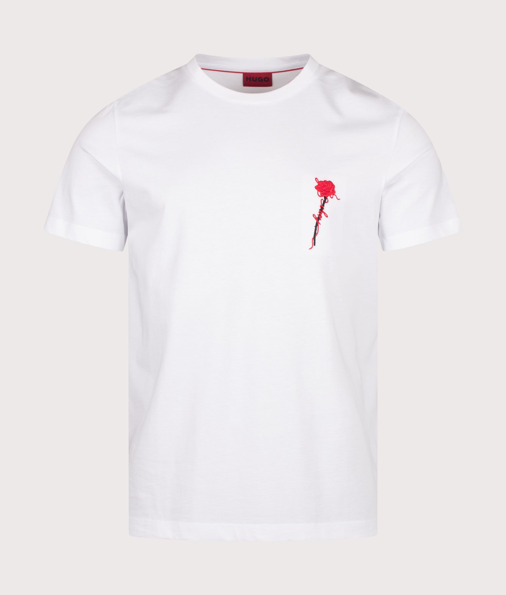 HUGO Regular Fit Diflow T-Shirt in White at EQVVS Menswear. Front shot.