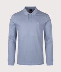 Slim Fit Passerby Long Sleeve Polo Shirt: 424 Medium Blue 