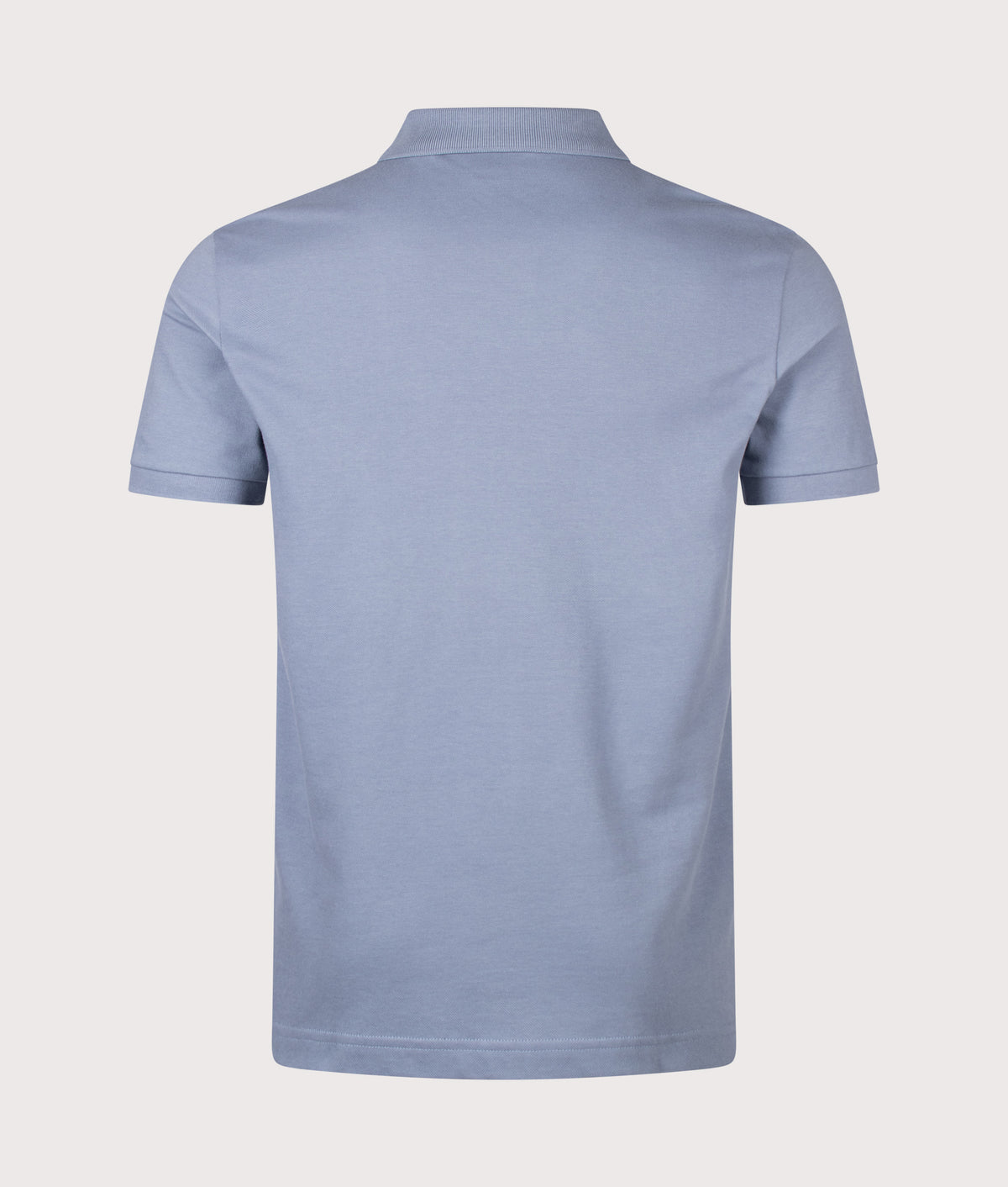 BOSS Slim Fit Passenger Polo Shirt in Medium Blue at EQVVS Menswear. Back shot.
