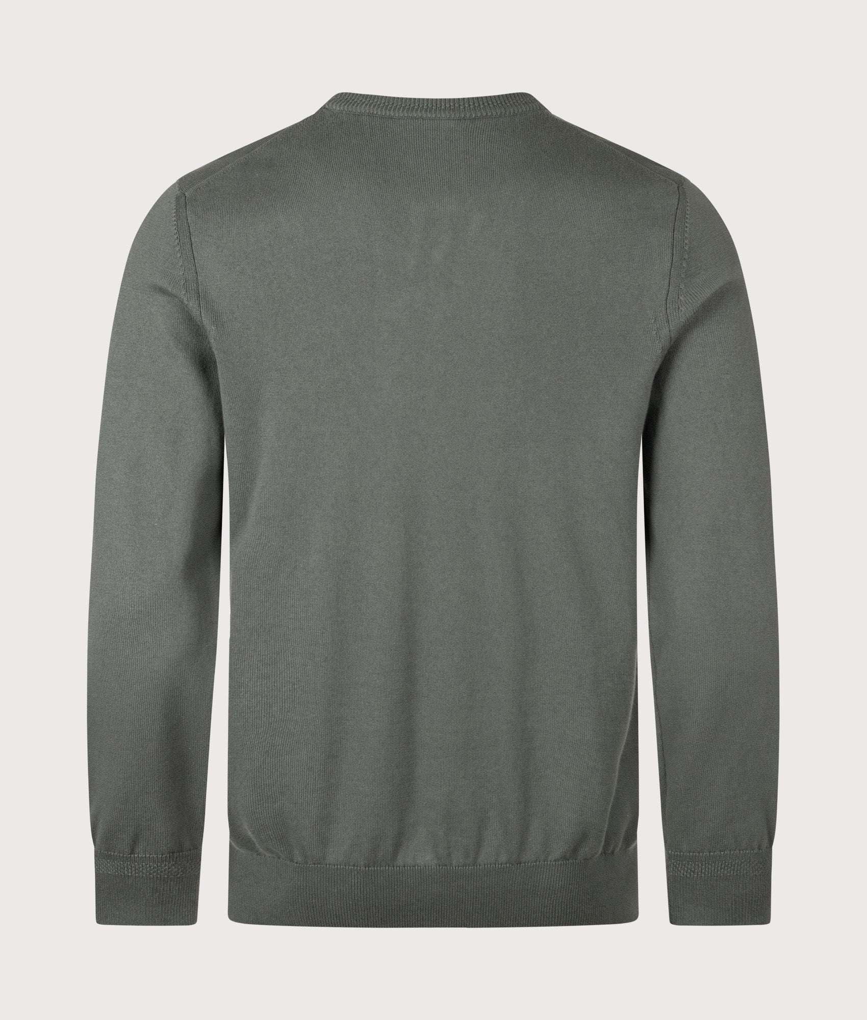 BOSS Regular Fit Kanovano Knitted Jumper in Open Green at EQVVS Menswear. Back shot.
