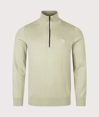 Regular Fit Kanobix Quarter Zip Jumper: 370 Open Green 