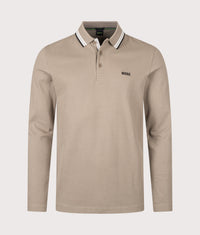 Regular Fit Plisy Long Sleeve Polo Shirt: 336 Light/Pastel Green 