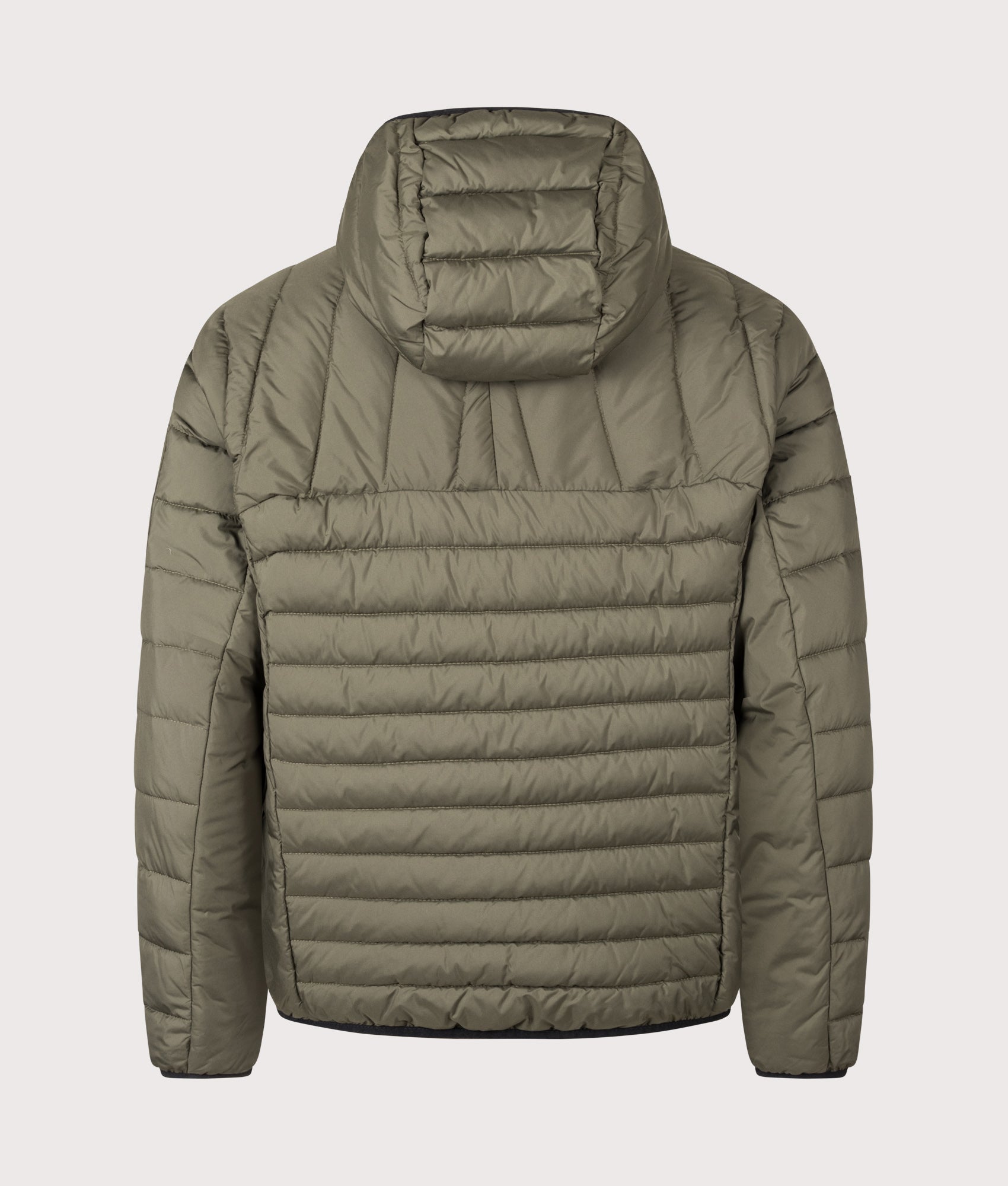 BOSS Regular Fit Urbanex Hooded Jacket in open green at EQVVS Menswear. Back shot.