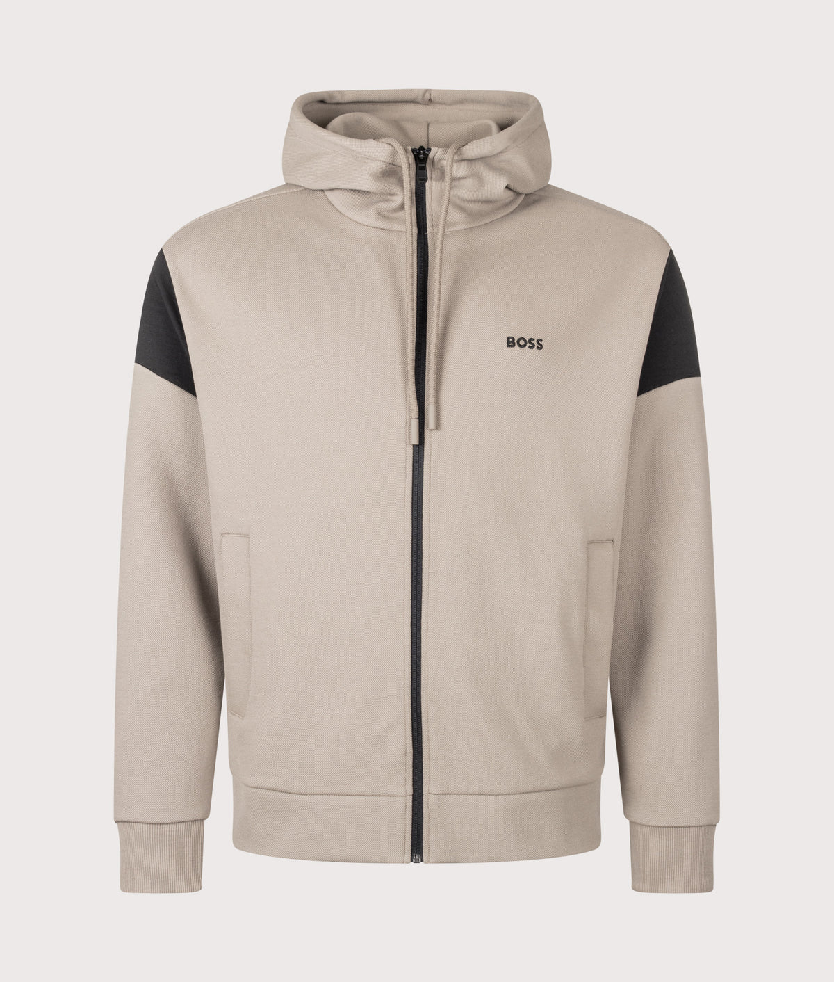BOSS Regular Fit Union Saggy Hoodie in Light/Pastel Green at EQVVS Menswear. Front shot.
